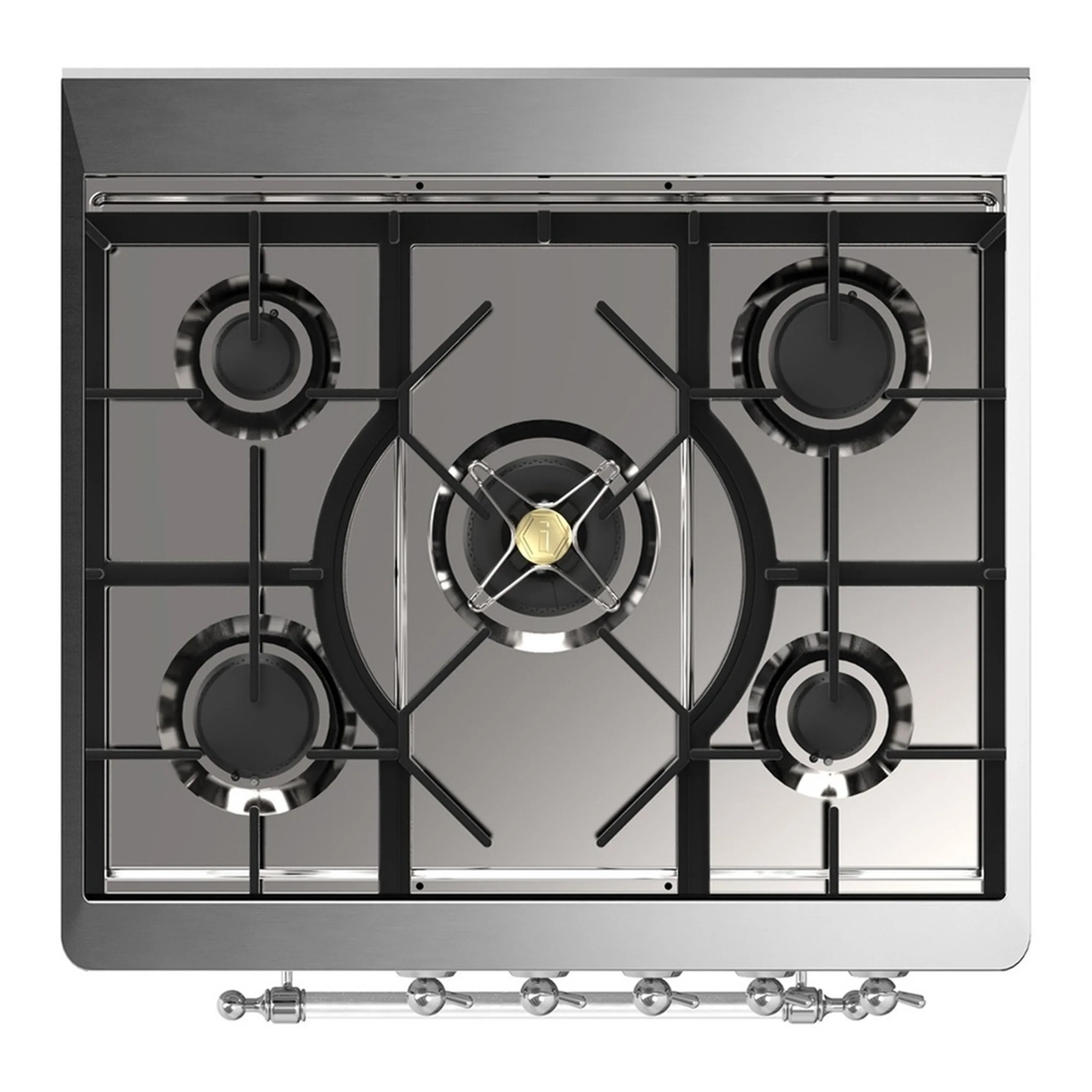 ILVE Majestic III 30-inch Dual Fuel Range with 5 Natural Gas Burner and Triple Glass Door Electric Oven in Midnight Blue with Chrome Trim (UM30NR3MBC) - Image 2