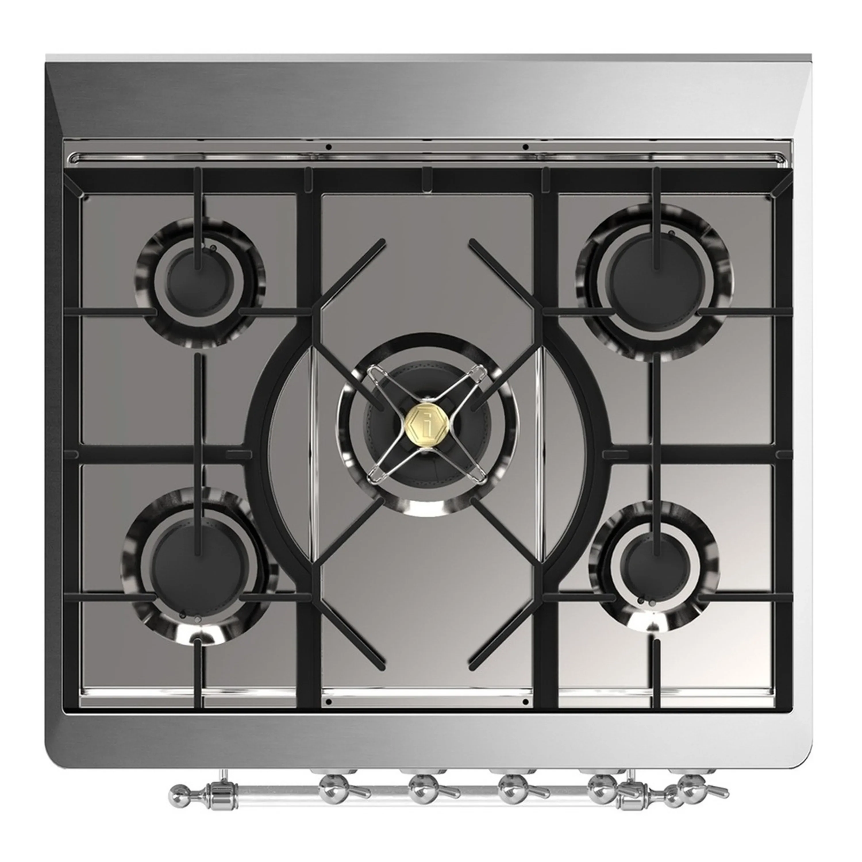 ILVE Majestic III 30-inch Dual Fuel Range with 5 Natural Gas Burner and Solid Door Electric Oven in Midnight Blue with Chrome Trim (UM30QNR3MBC) - Image 2