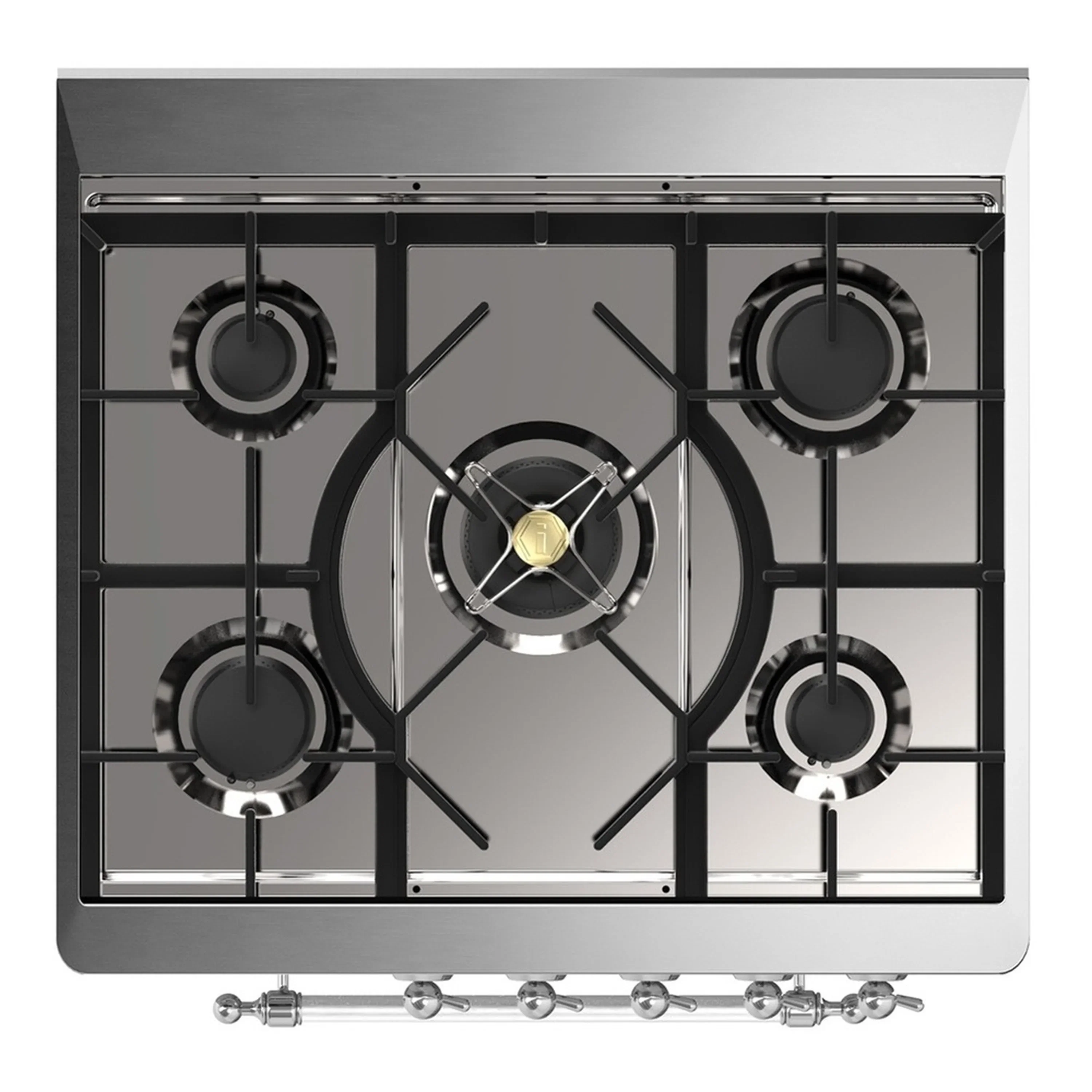 ILVE Majestic III 30-inch Dual Fuel Range with 5 Liquid Propane Burner and Solid Door Electric Oven in Midnight Blue with Chrome Trim (UM30QNR3MBCLP) - Image 2