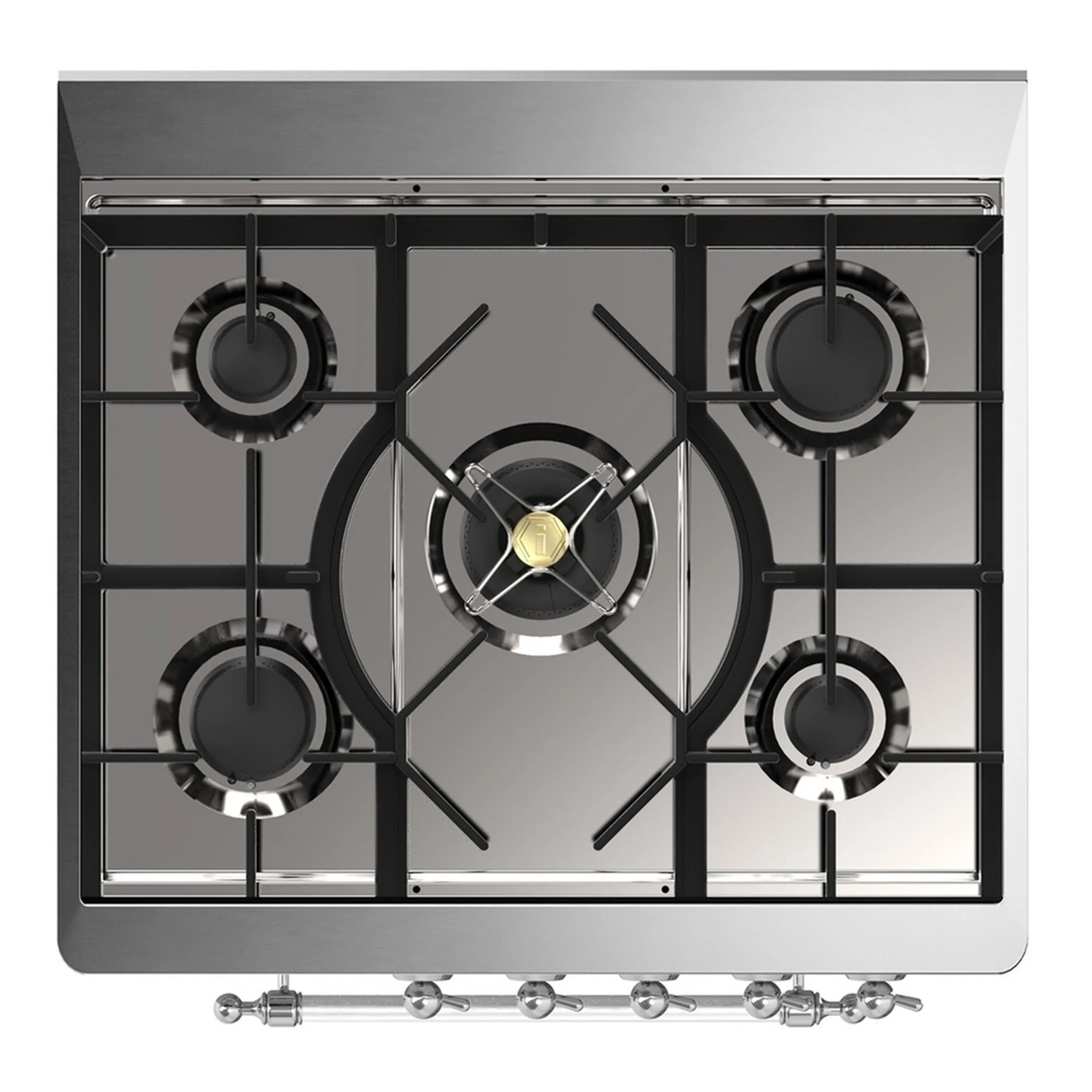 ILVE Majestic III 30-inch Dual Fuel Range with 5 Natural Gas Burner and Triple Glass Door Electric Oven in RAL with Chrome Trim (UM30NR3RAC) - Image 2