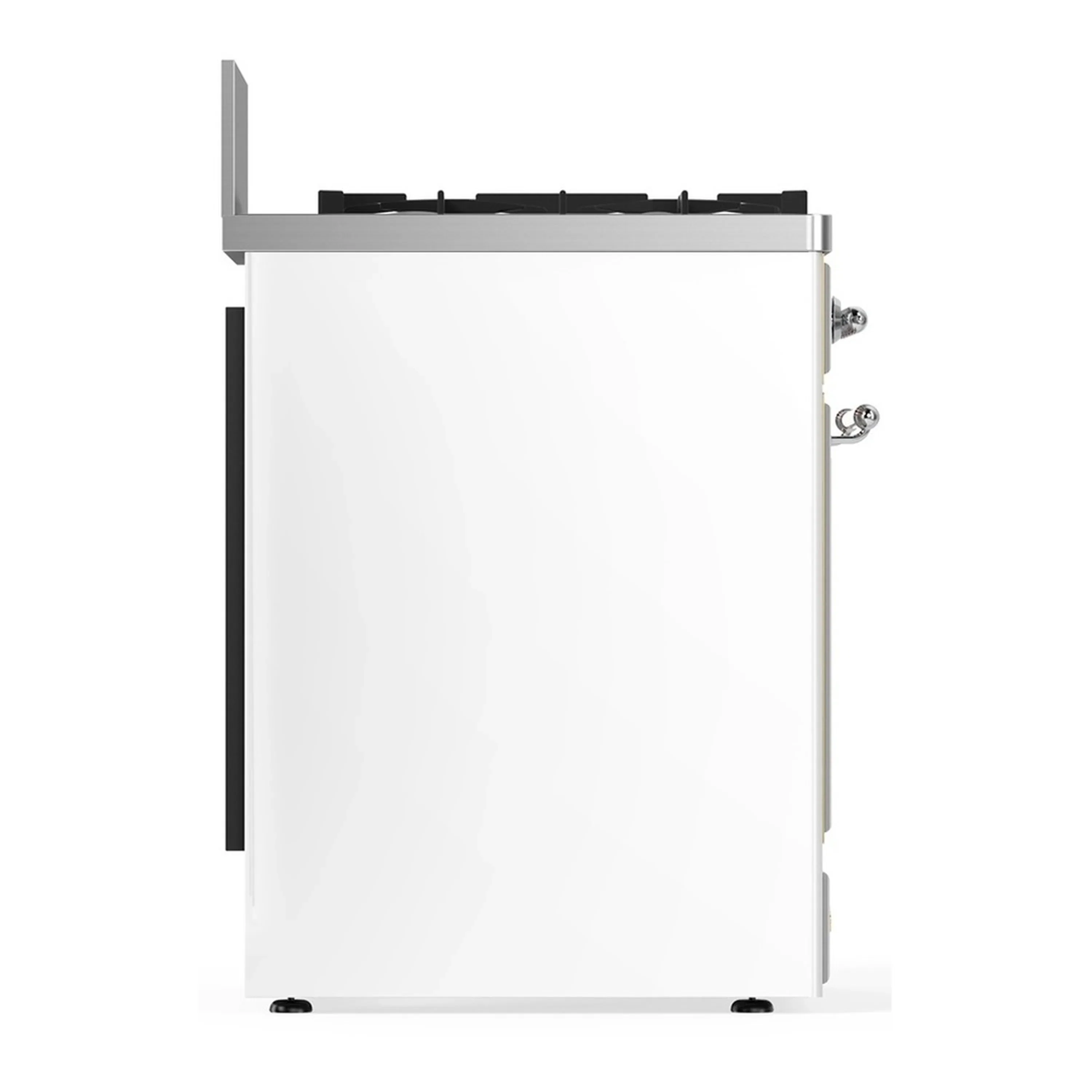 ILVE Majestic III 30-inch Dual Fuel Range with 5 Natural Gas Burner and Triple Glass Door Electric Oven in White with Chrome Trim (UM30NR3WHC) - Image 7