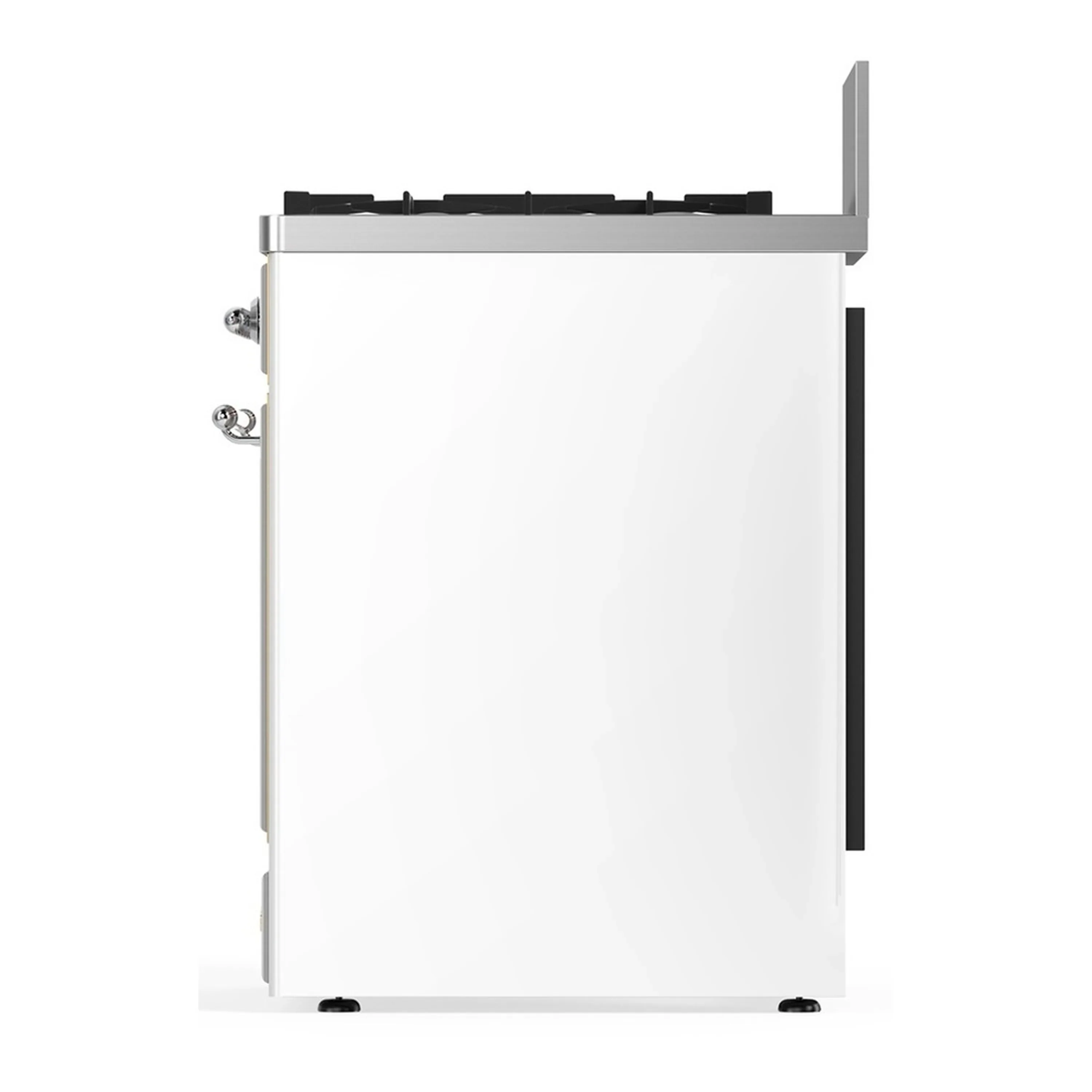 ILVE Majestic III 30-inch Dual Fuel Range with 5 Liquid Propane Burner and Triple Glass Door Electric Oven in White with Chrome Trim (UM30NR3WHCLP) - Image 6