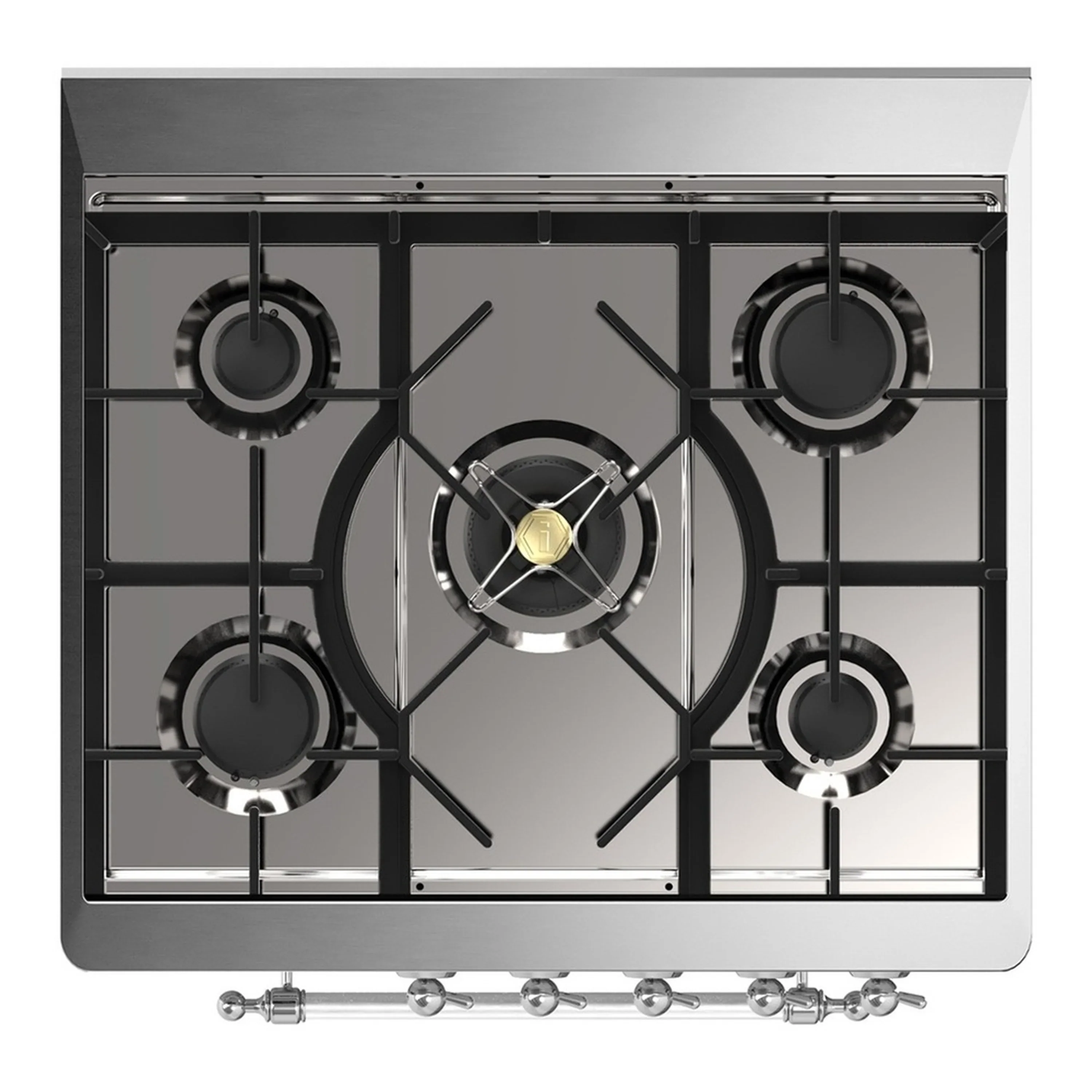 ILVE Majestic III 30-inch Dual Fuel Range with 5 Natural Gas Burner and Solid Door Electric Oven in White with Chrome Trim (UM30QNR3WHC) - Image 2