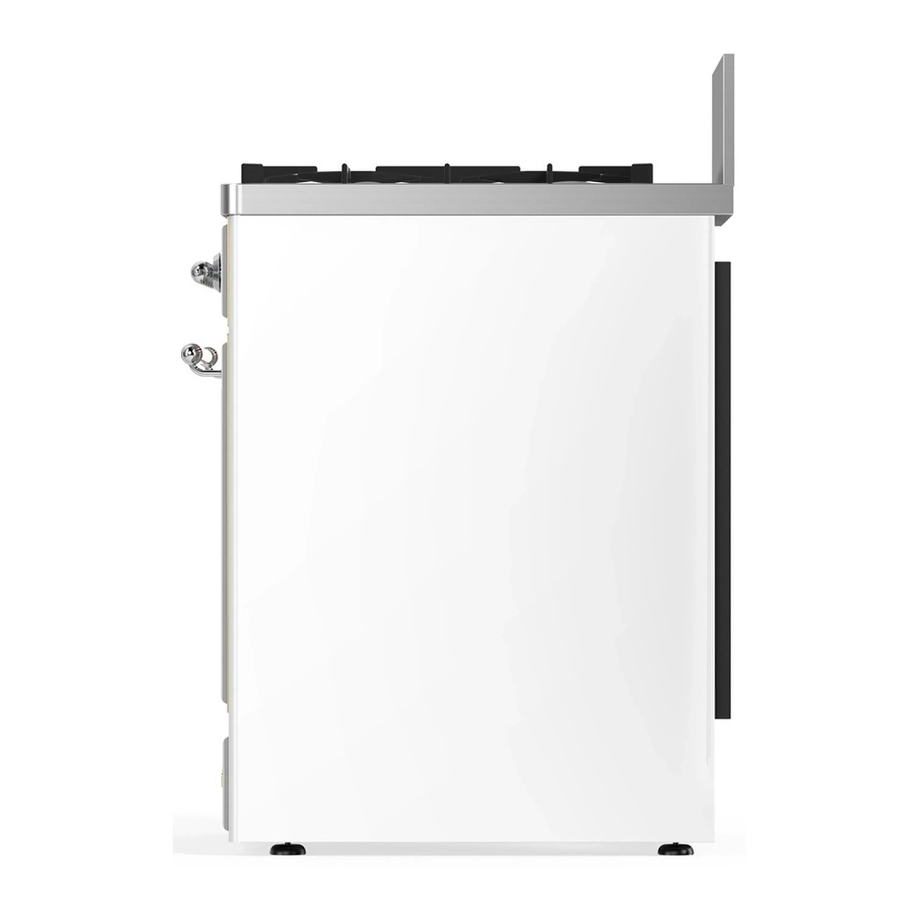 ILVE Majestic III 30-inch Dual Fuel Range with 5 Liquid Propane Burner and Solid Door Electric Oven in White with Chrome Trim (UM30QNR3WHCLP) - Image 6