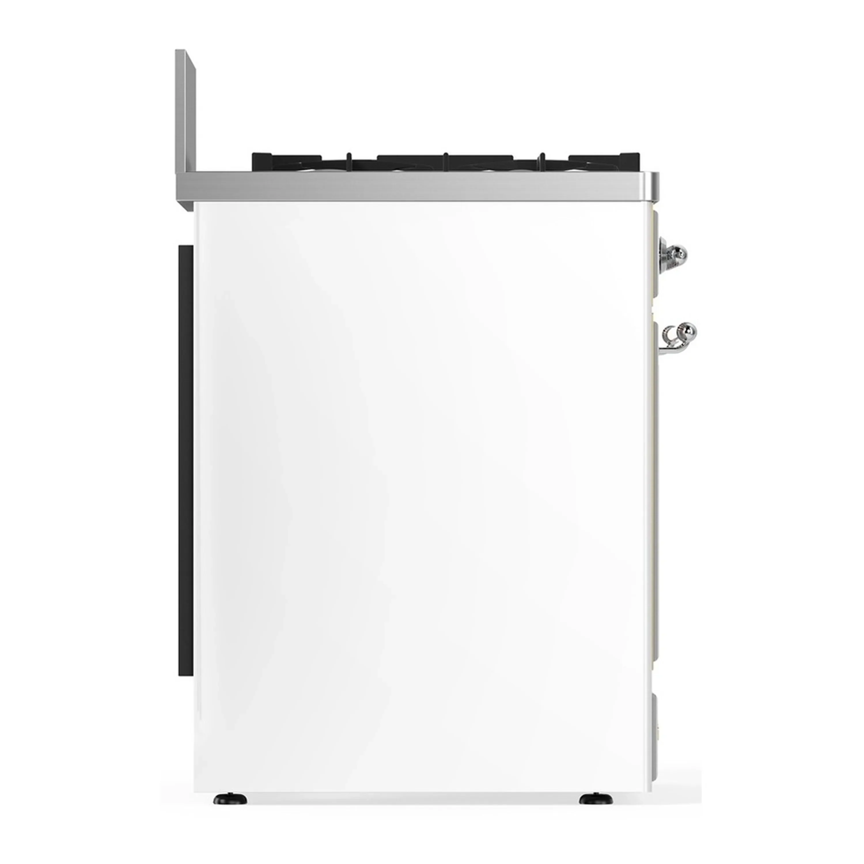 ILVE Majestic III 30-inch Dual Fuel Range with 5 Liquid Propane Burner and Solid Door Electric Oven in White with Chrome Trim (UM30QNR3WHCLP) - Image 7