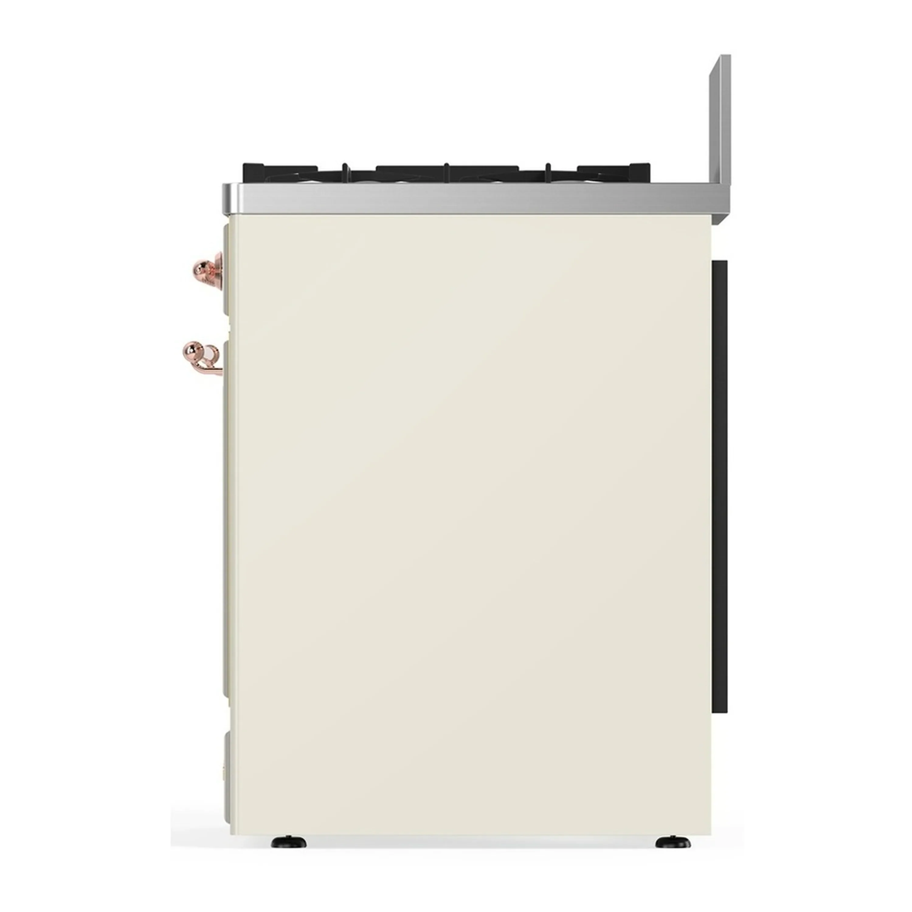 ILVE Majestic III 30-inch Dual Fuel Range with 5 Natural Gas Burner and Triple Glass Door Electric Oven in Antique White with Copper Trim (UM30NR3AWP) - Image 6