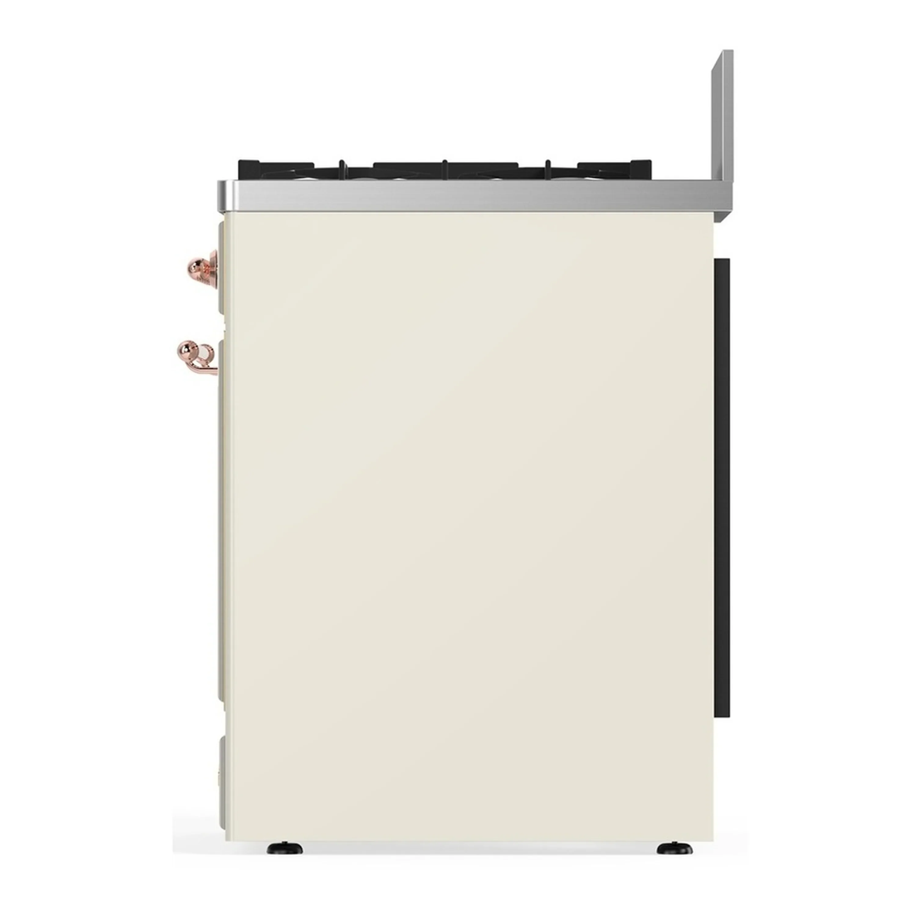 ILVE Majestic III 30-inch Dual Fuel Range with 5 Natural Gas Burner and Solid Door Electric Oven in Antique White with Copper Trim (UM30QNR3AWP) - Image 6