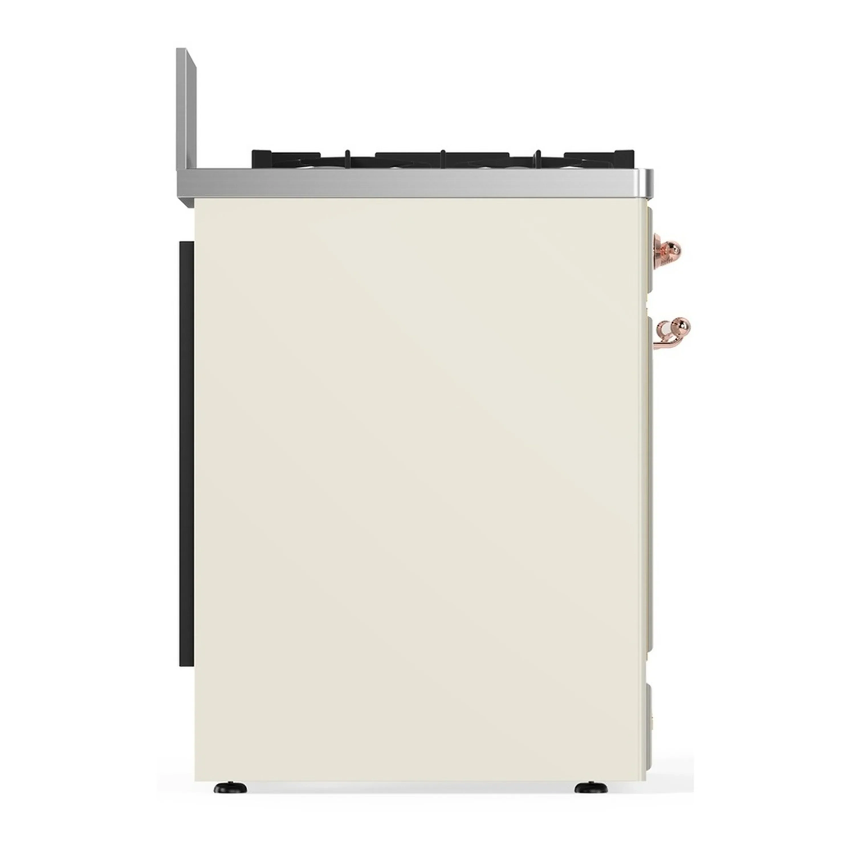ILVE Majestic III 30-inch Dual Fuel Range with 5 Natural Gas Burner and Solid Door Electric Oven in Antique White with Copper Trim (UM30QNR3AWP) - Image 7