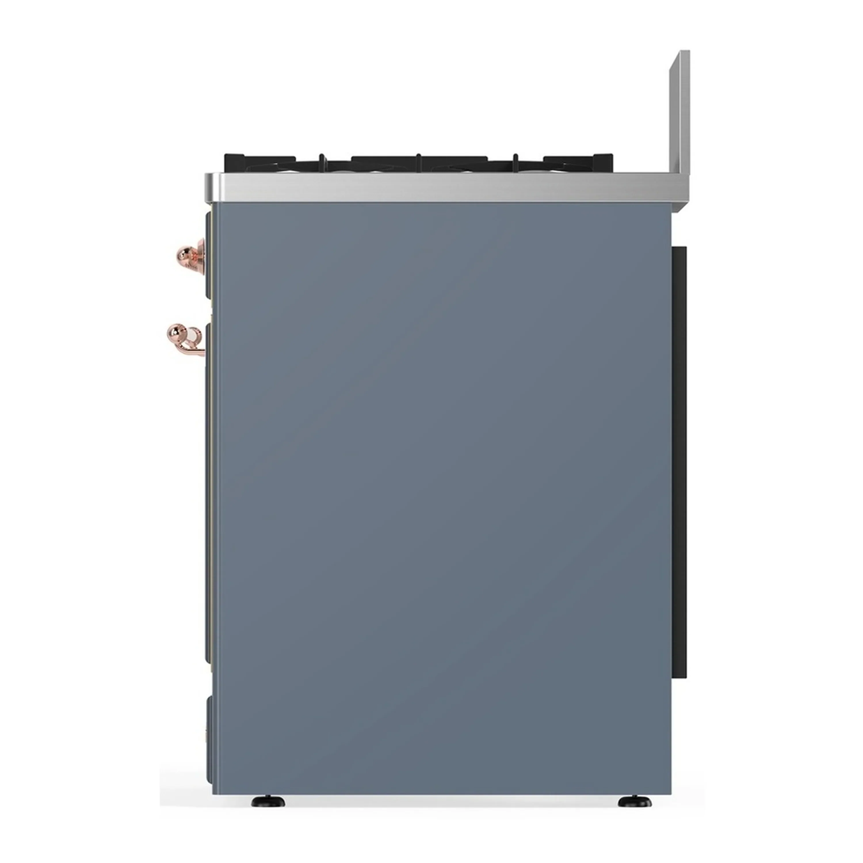 ILVE Majestic III 30-inch Dual Fuel Range with 5 Natural Gas Burner and Triple Glass Door Electric Oven in Blue Grey with Copper Trim (UM30NR3BGP) - Image 6