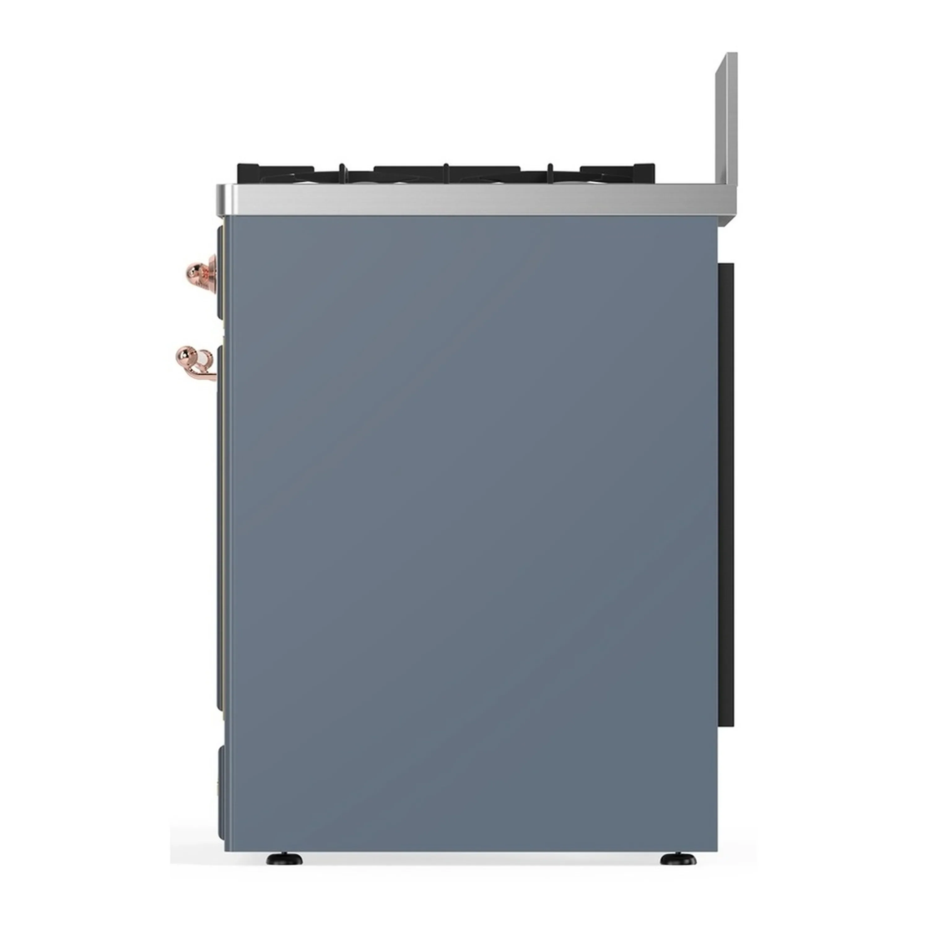 ILVE Majestic III 30-inch Dual Fuel Range with 5 Natural Gas Burner and Solid Door Electric Oven in Blue Grey with Copper Trim (UM30QNR3BGP) - Image 6