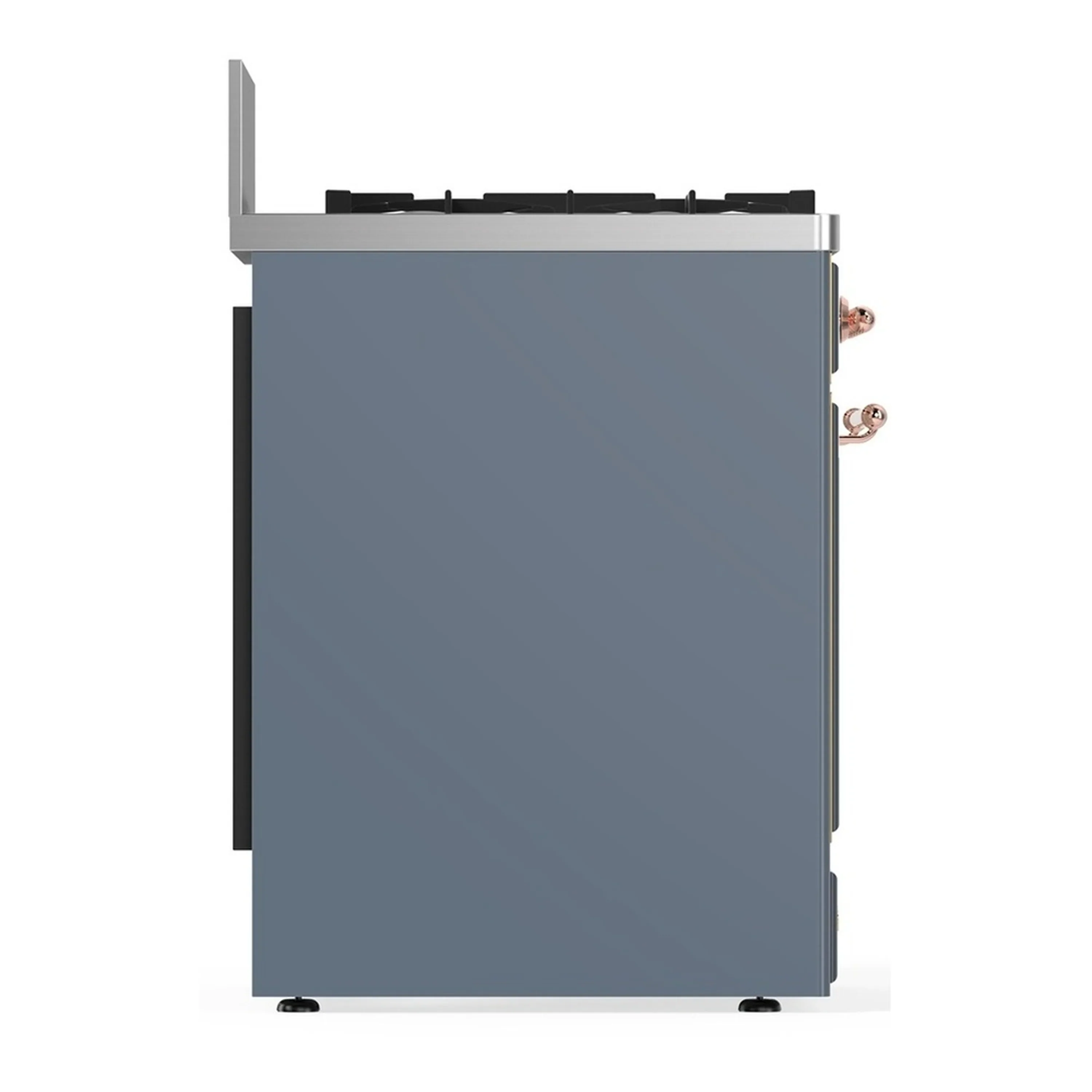 ILVE Majestic III 30-inch Dual Fuel Range with 5 Natural Gas Burner and Solid Door Electric Oven in Blue Grey with Copper Trim (UM30QNR3BGP) - Image 7