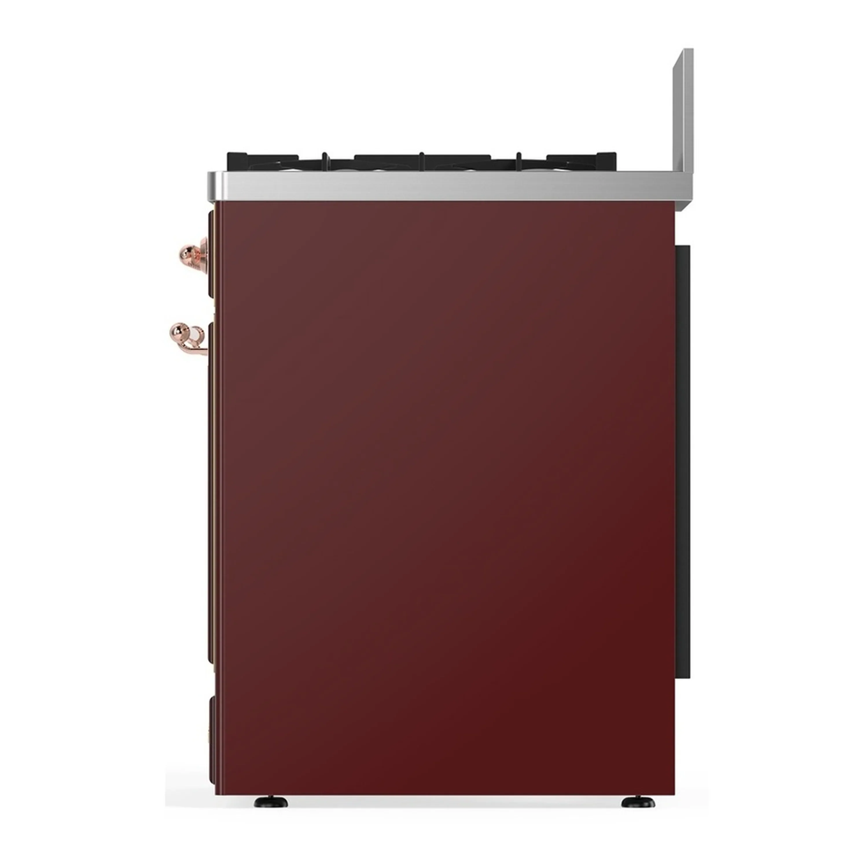 ILVE Majestic III 30-inch Dual Fuel Range with 5 Natural Gas Burner and Triple Glass Door Electric Oven in Burgundy with Copper Trim (UM30NR3BUP) - Image 6