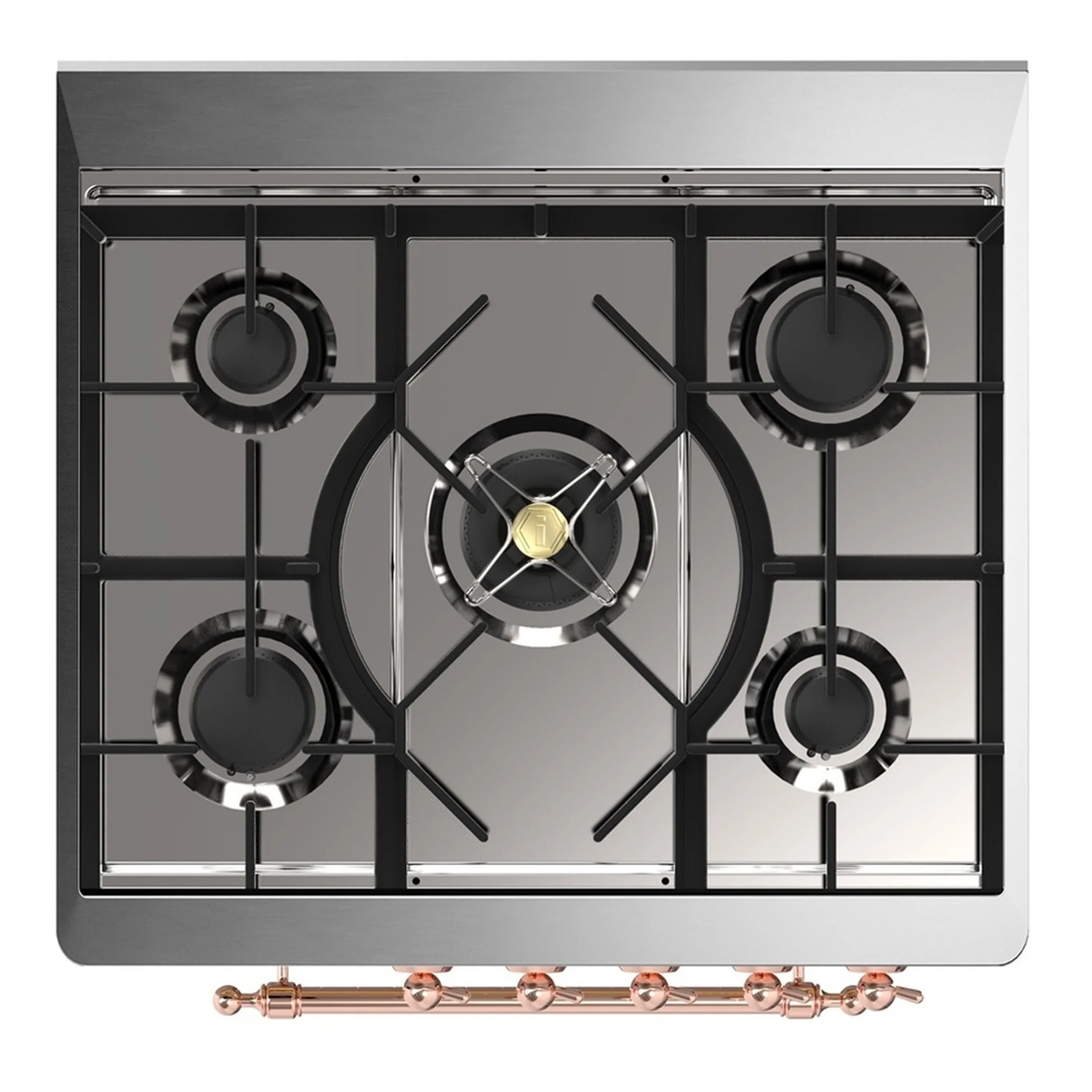 ILVE Majestic III 30-inch Dual Fuel Range with 5 Liquid Propane Burner and Solid Door Electric Oven in Emerald Green with Copper Trim (UM30QNR3EGPLP) - Image 2