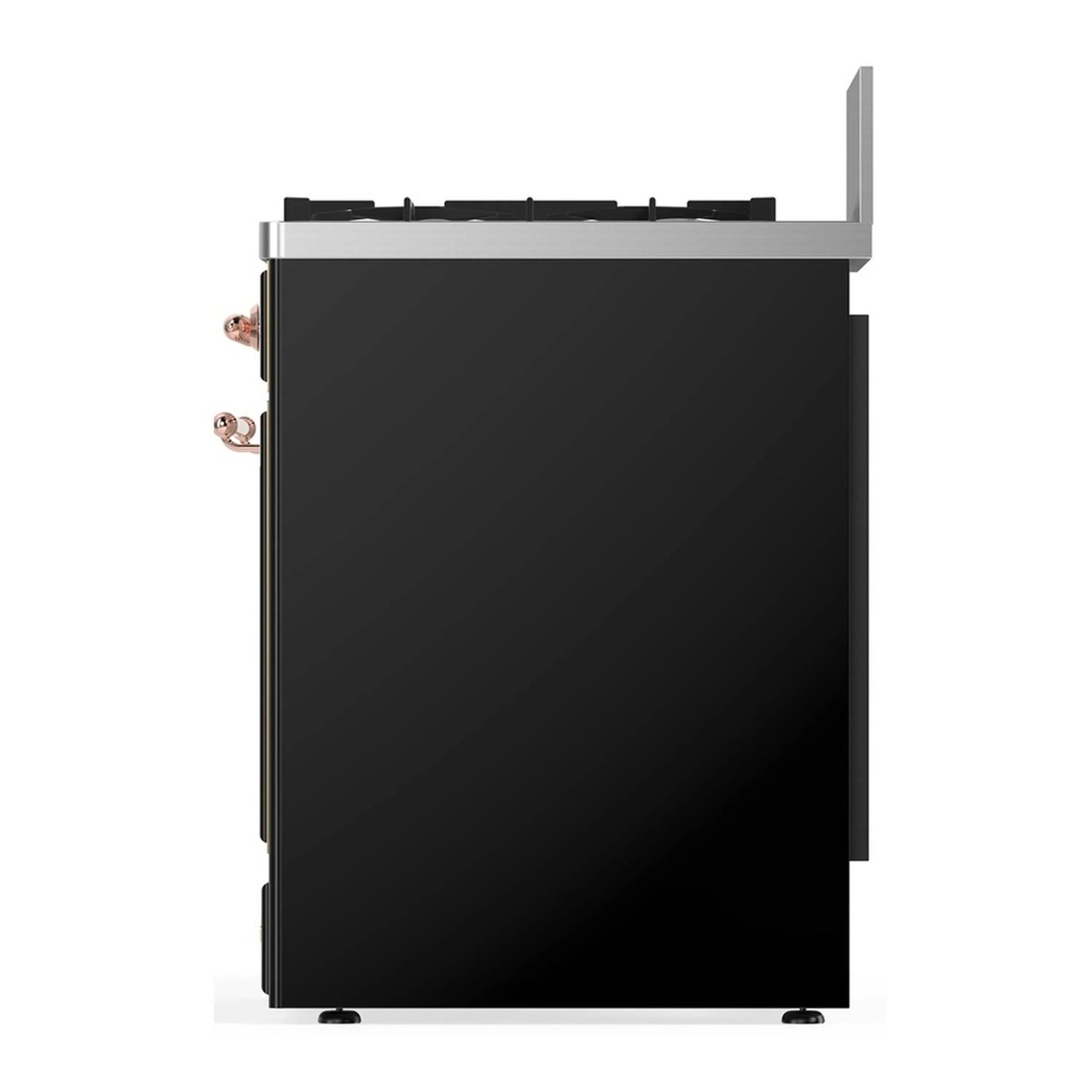 ILVE Majestic III 30-inch Dual Fuel Range with 5 Natural Gas Burner and Solid Door Electric Oven in Glossy Black with Copper Trim (UM30QNR3BKP) - Image 6