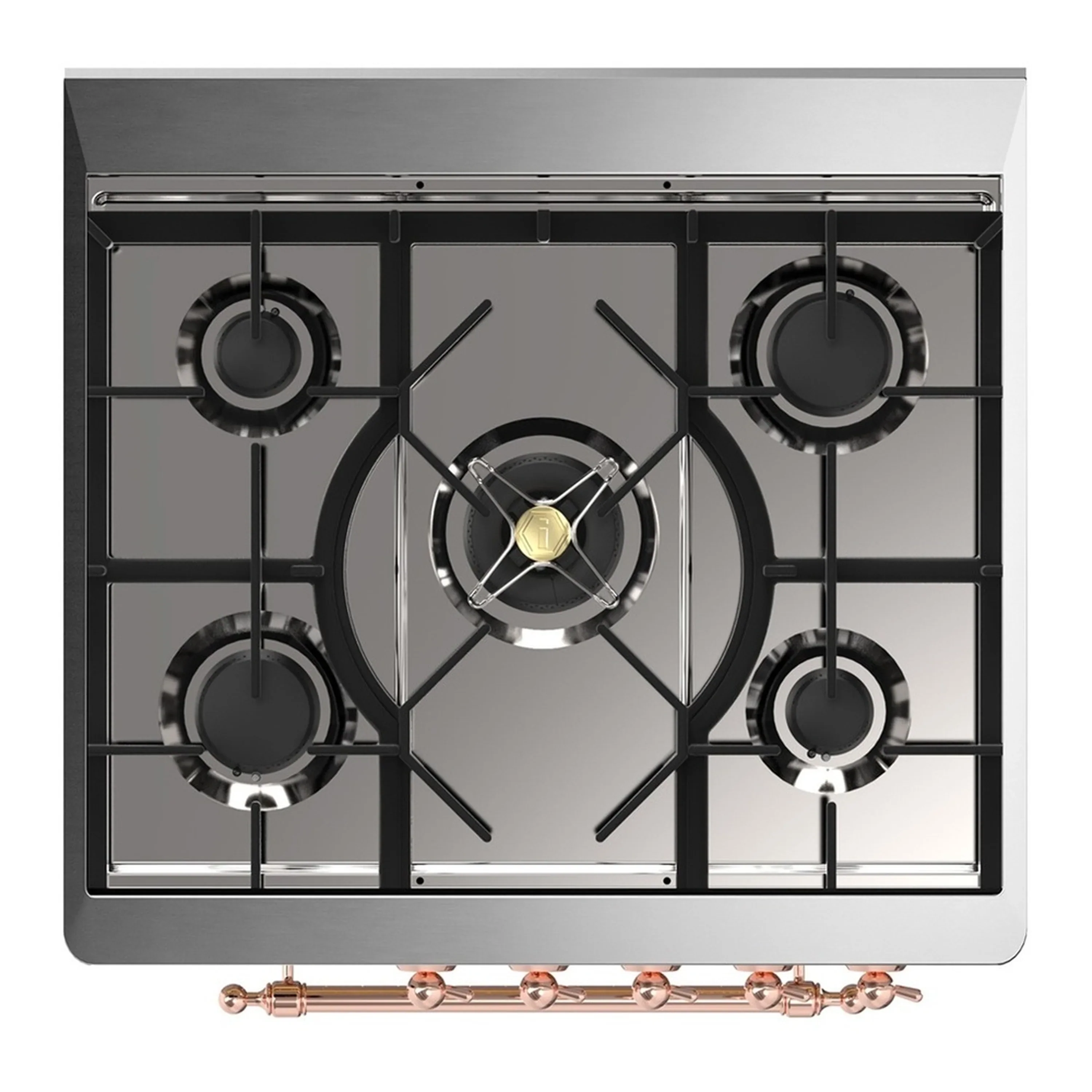 ILVE Majestic III 30-inch Dual Fuel Range with 5 Natural Gas Burner and Triple Glass Door Electric Oven in Graphite Matte with Copper Trim (UM30NR3MGP) - Image 2