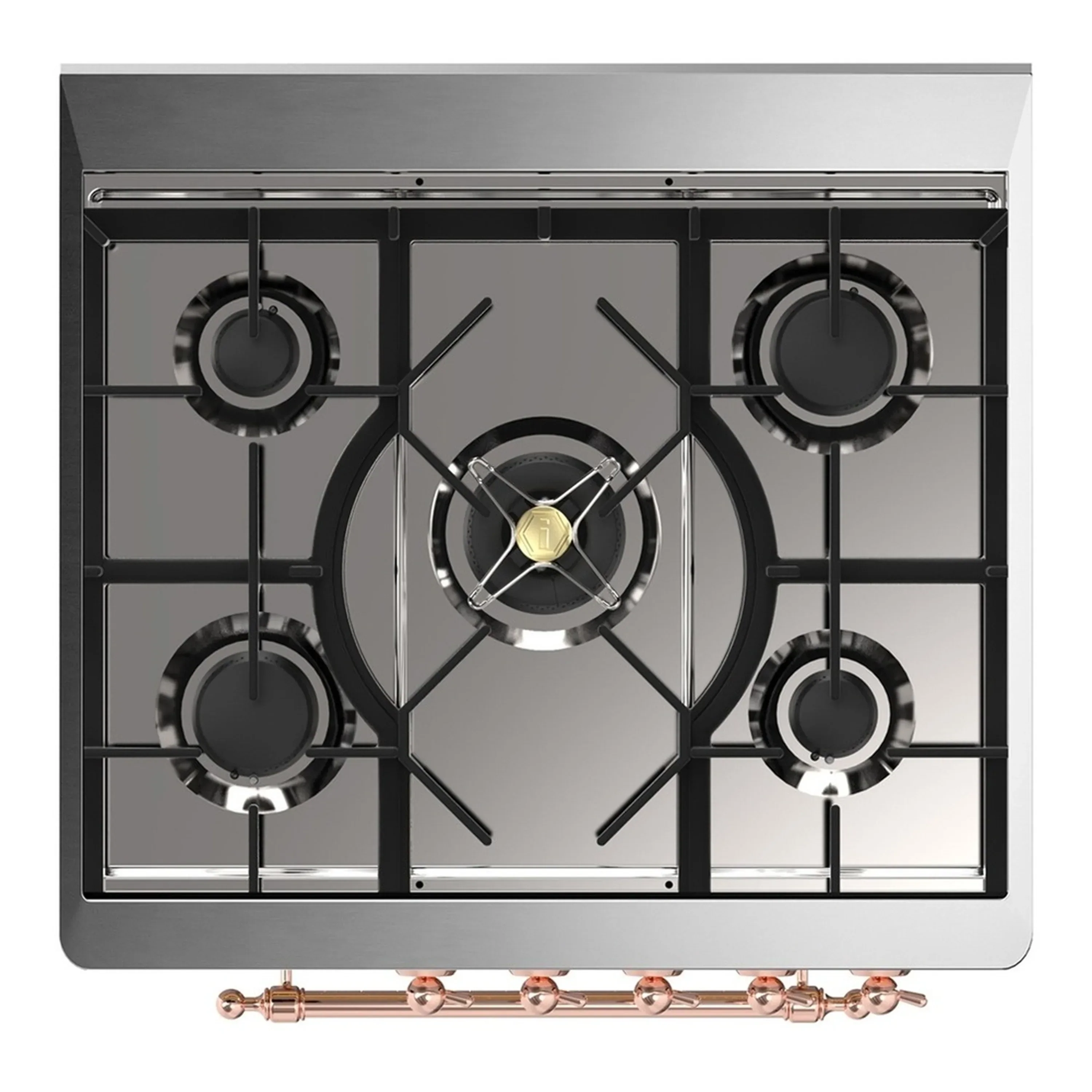 ILVE Majestic III 30-inch Dual Fuel Range with 5 Liquid Propane Burner and Solid Door Electric Oven in Graphite Matte with Copper Trim (UM30QNR3MGPLP) - Image 2