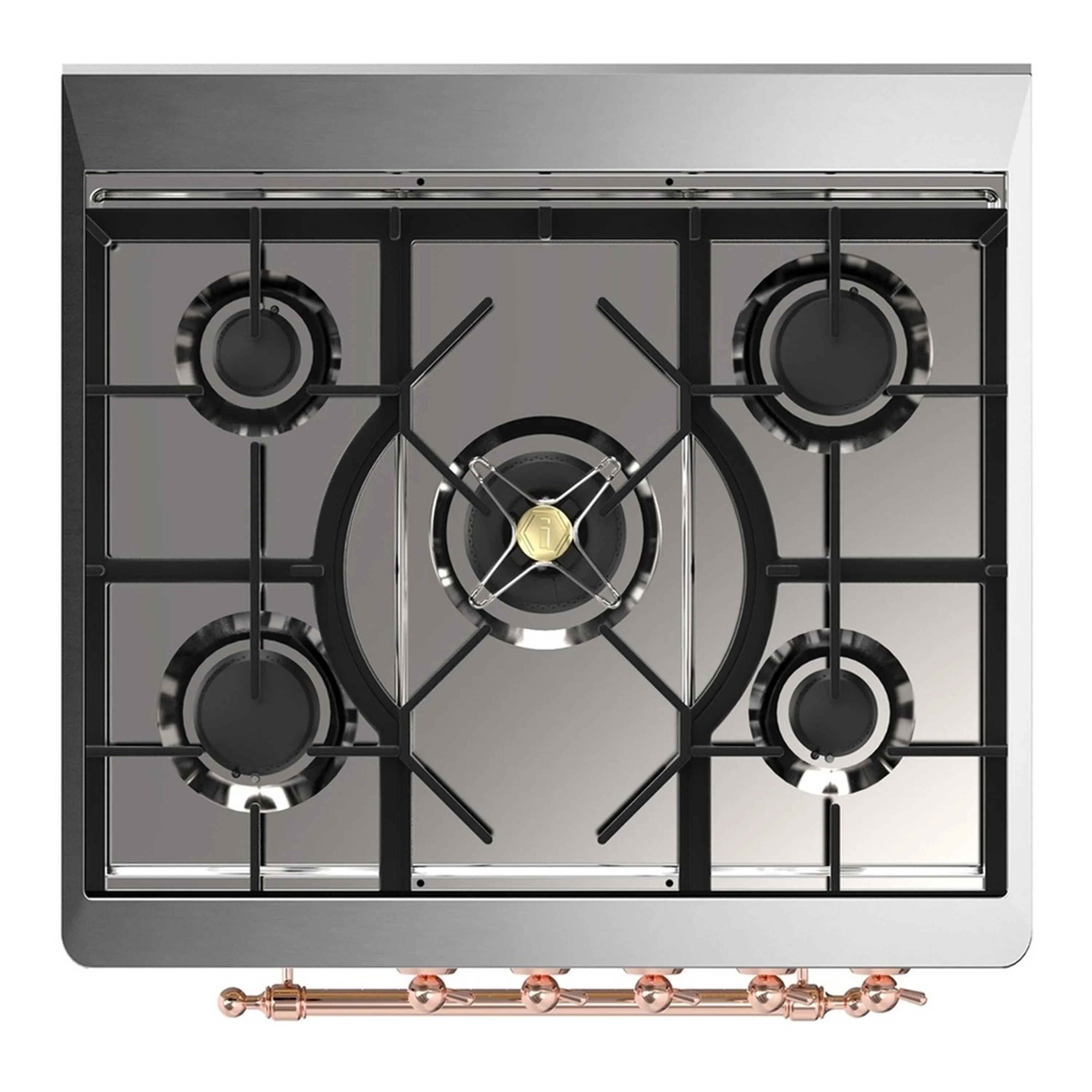 ILVE Majestic III 30-inch Dual Fuel Range with 5 Liquid Propane Burner and Solid Door Electric Oven in Midnight Blue with Copper Trim (UM30QNR3MBPLP) - Image 2