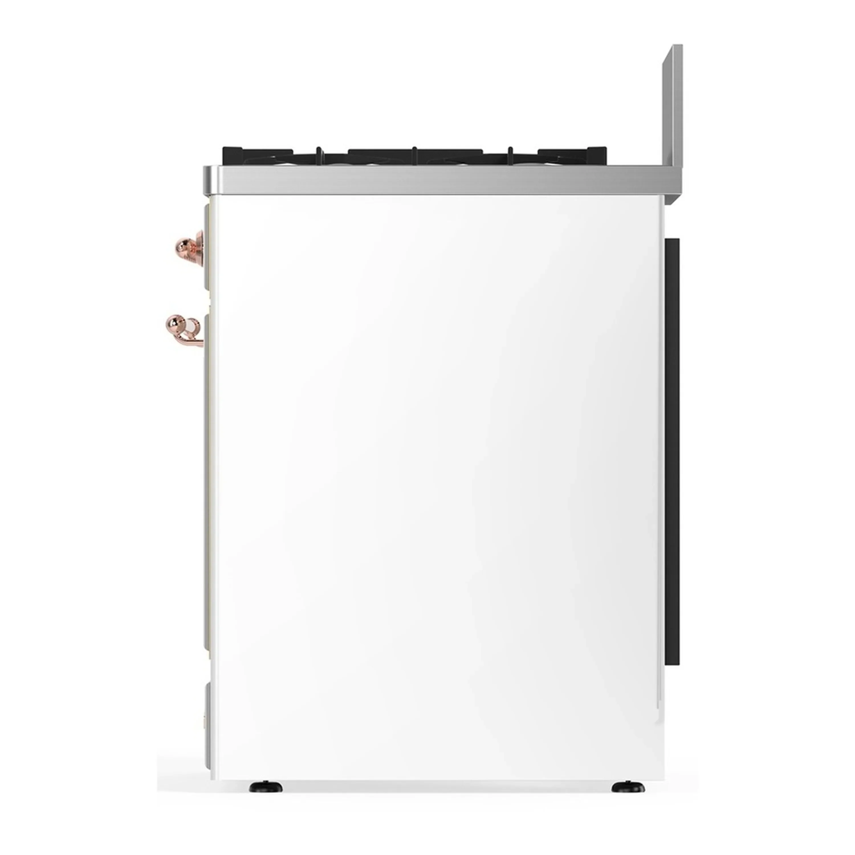 ILVE Majestic III 30-inch Dual Fuel Range with 5 Liquid Propane Burner and Triple Glass Door Electric Oven in White with Copper Trim (UM30NR3WHPLP) - Image 6