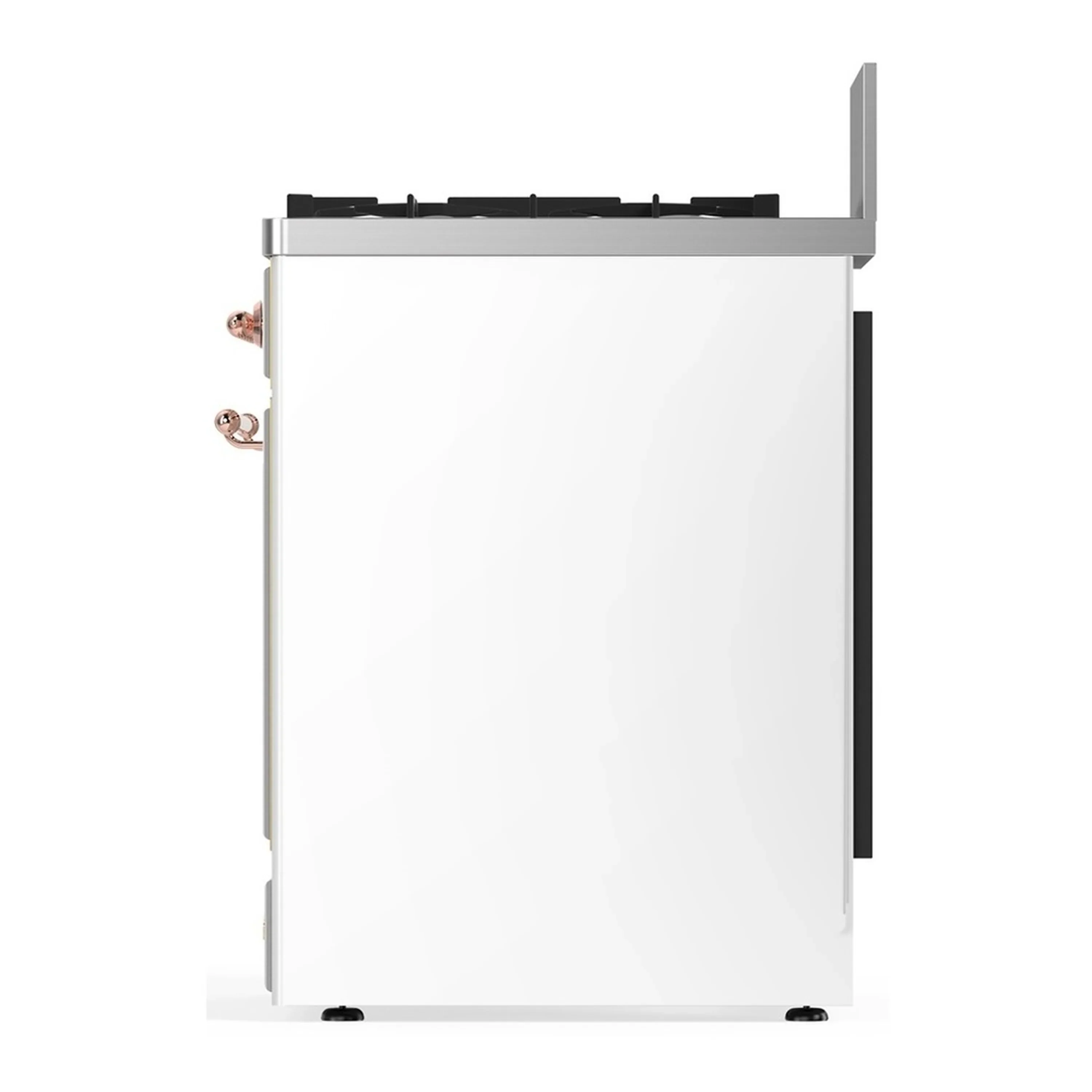 ILVE Majestic III 30-inch Dual Fuel Range with 5 Natural Gas Burner and Solid Door Electric Oven in White with Copper Trim (UM30QNR3WHP) - Image 6