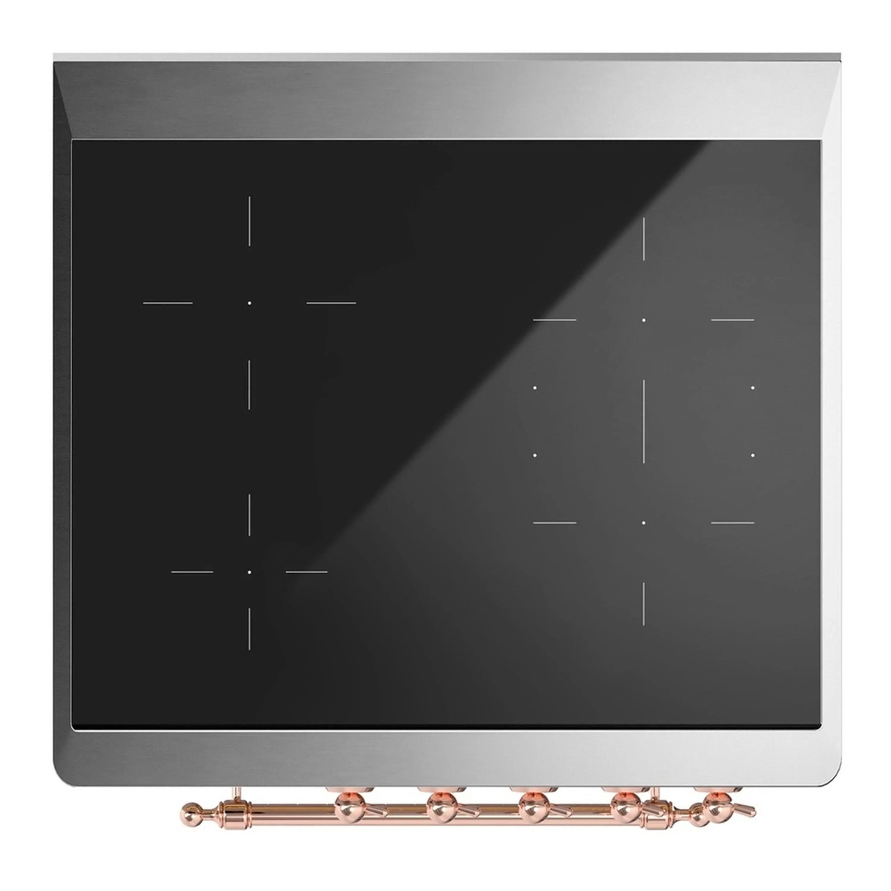 ILVE Majestic III 30-Inch Induction Range with 4 Induction Elements and Triple Glass Door Electric Oven in Blue Grey with Copper Trim (UMIB30NR3BGP) - Image 2