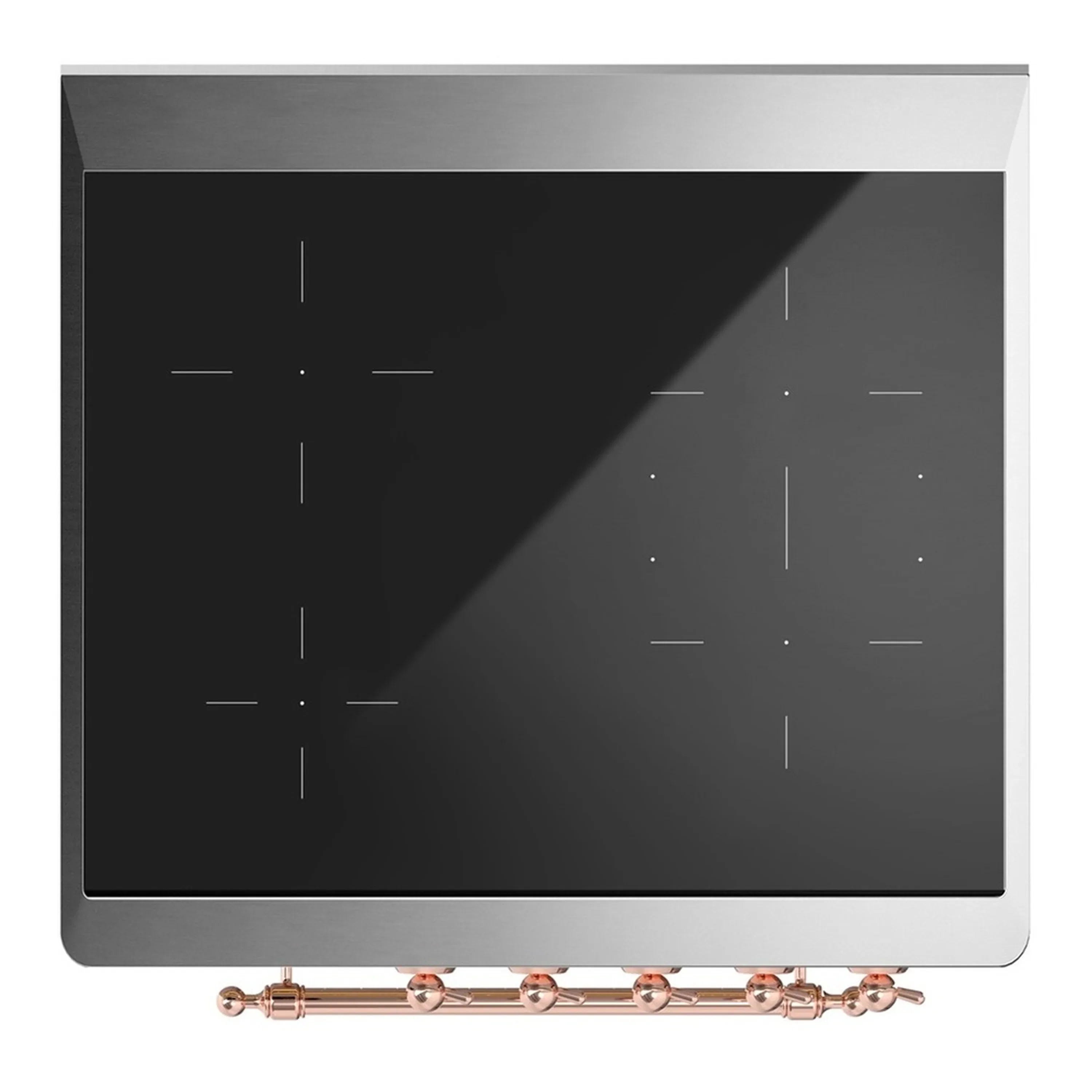 ILVE Majestic III 30-Inch Induction Range with 4 Induction Elements and Triple Glass Door Electric Oven in Burgundy with Copper Trim (UMIB30NR3BUP) - Image 2