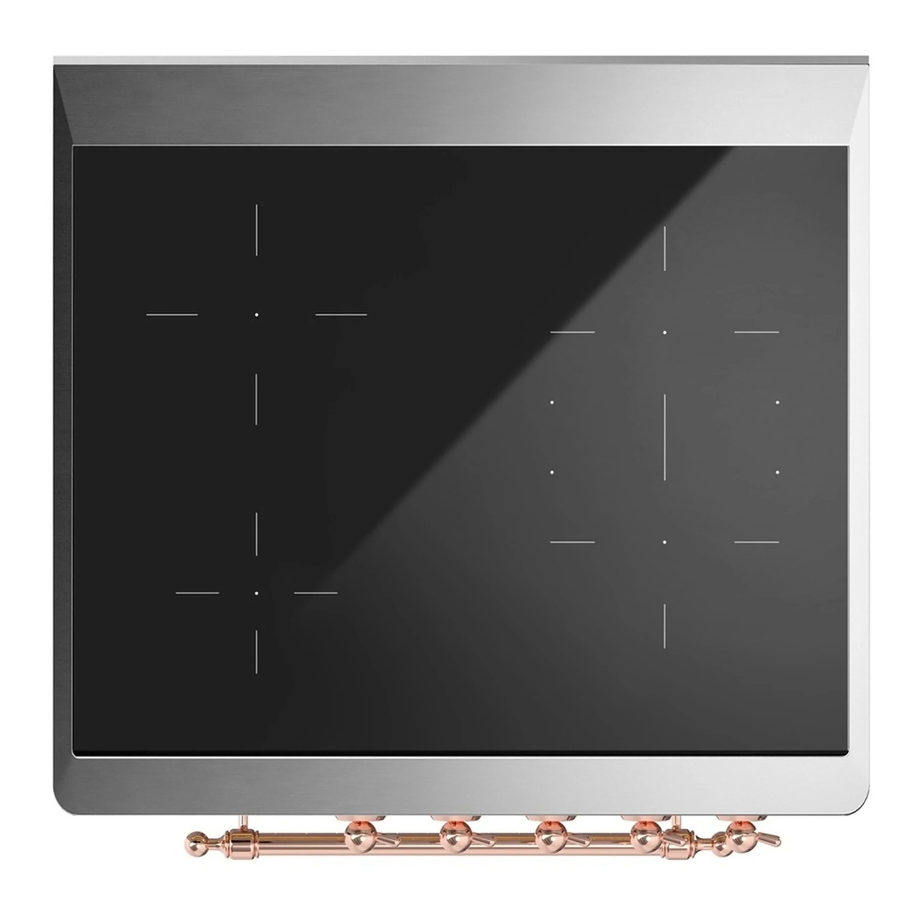 ILVE Majestic III 30-Inch Induction Range with 4 Induction Elements and Solid Door Electric Oven in Glossy Black with Copper Trim (UMIB30QNR3BKP) - Image 2
