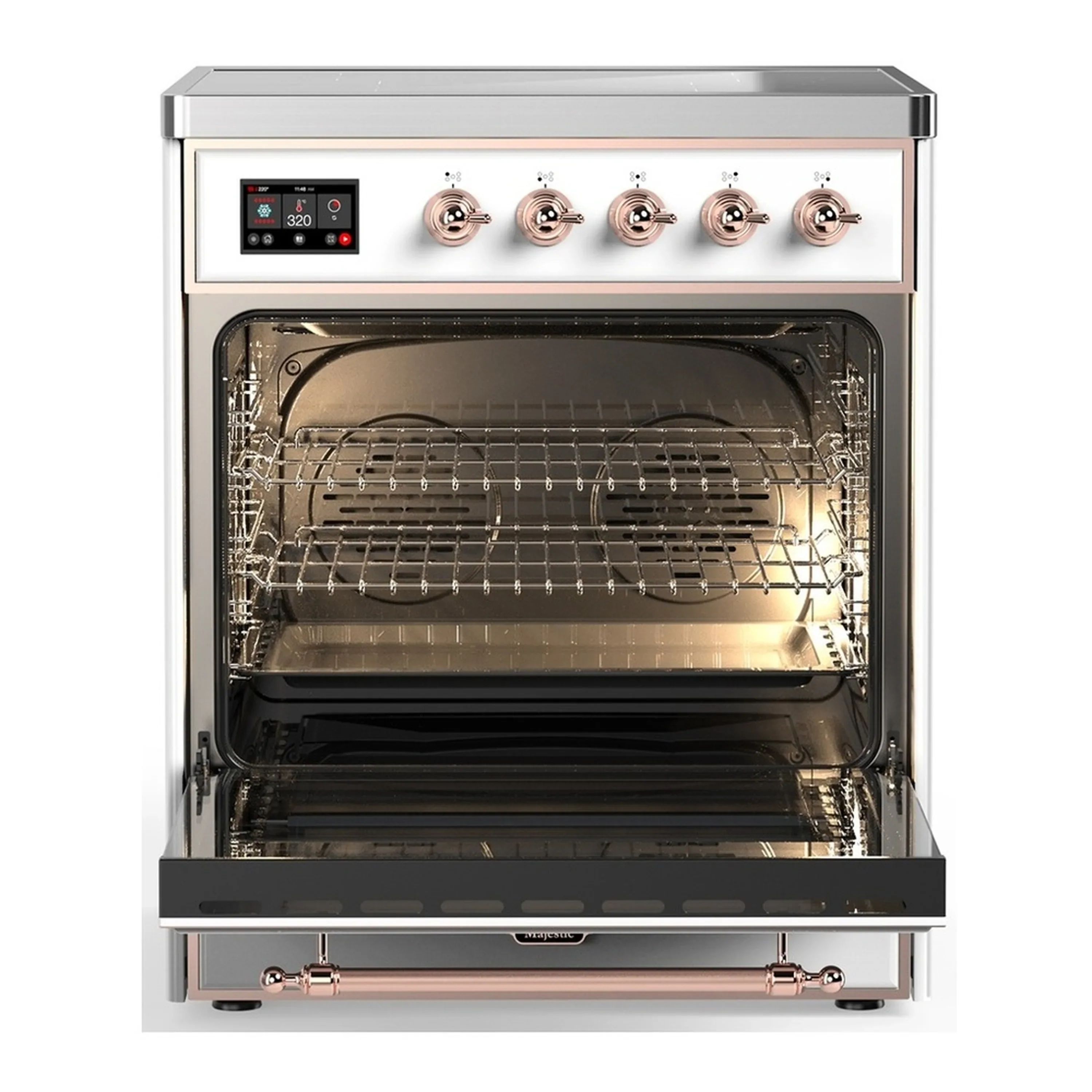 ILVE Majestic III 30-Inch Induction Range with 4 Induction Elements and Triple Glass Door Electric Oven in RAL with Copper Trim (UMIB30NR3RAP) - Image 3