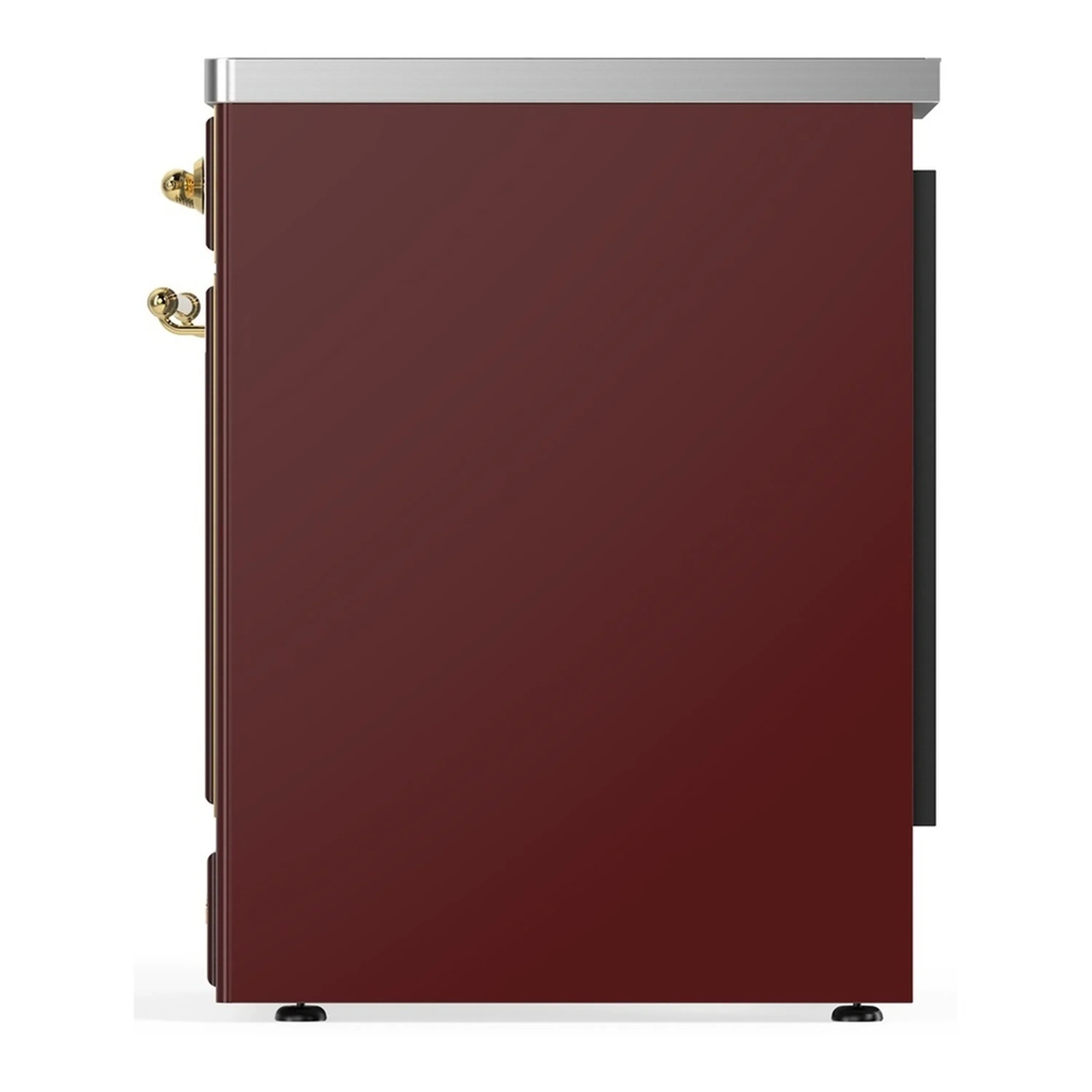 ILVE Majestic III 30-Inch Induction Range with 4 Induction Elements and Solid Door Electric Oven in Burgundy with Brass Trim (UMIB30QNR3BUG) - Image 5