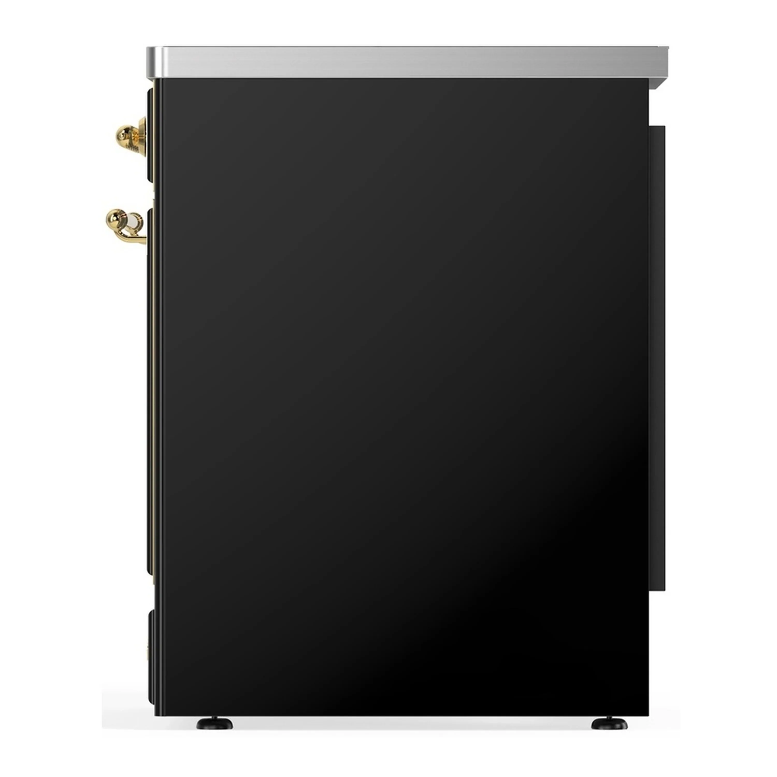 ILVE Majestic III 30-Inch Induction Range with 4 Induction Elements and Solid Door Electric Oven in Glossy Black with Brass Trim (UMIB30QNR3BKG) - Image 5