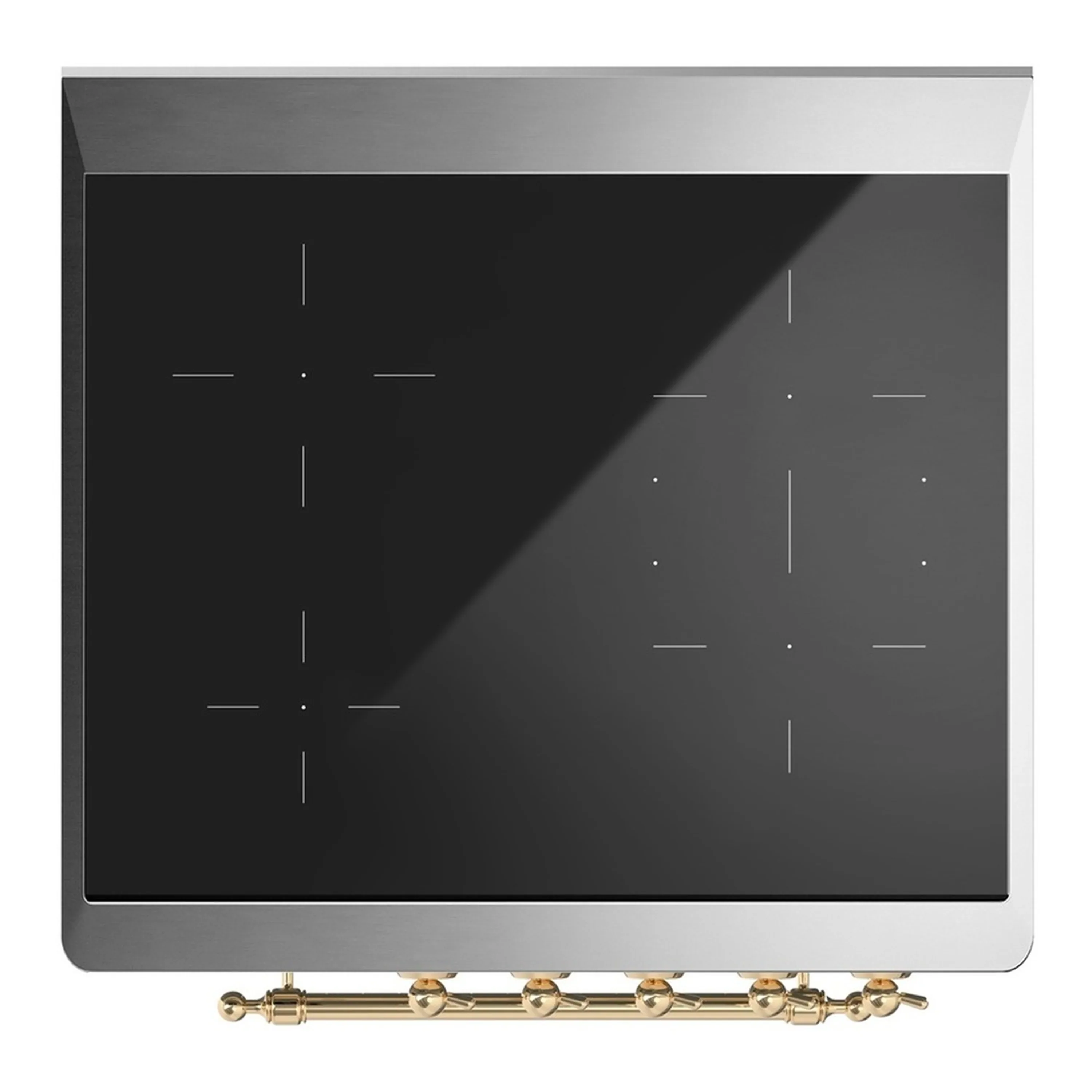 ILVE Majestic III 30-Inch Induction Range with 4 Induction Elements and Solid Door Electric Oven in Mightnight Blue with Brass Trim (UMIB30QNR3MBG) - Image 2