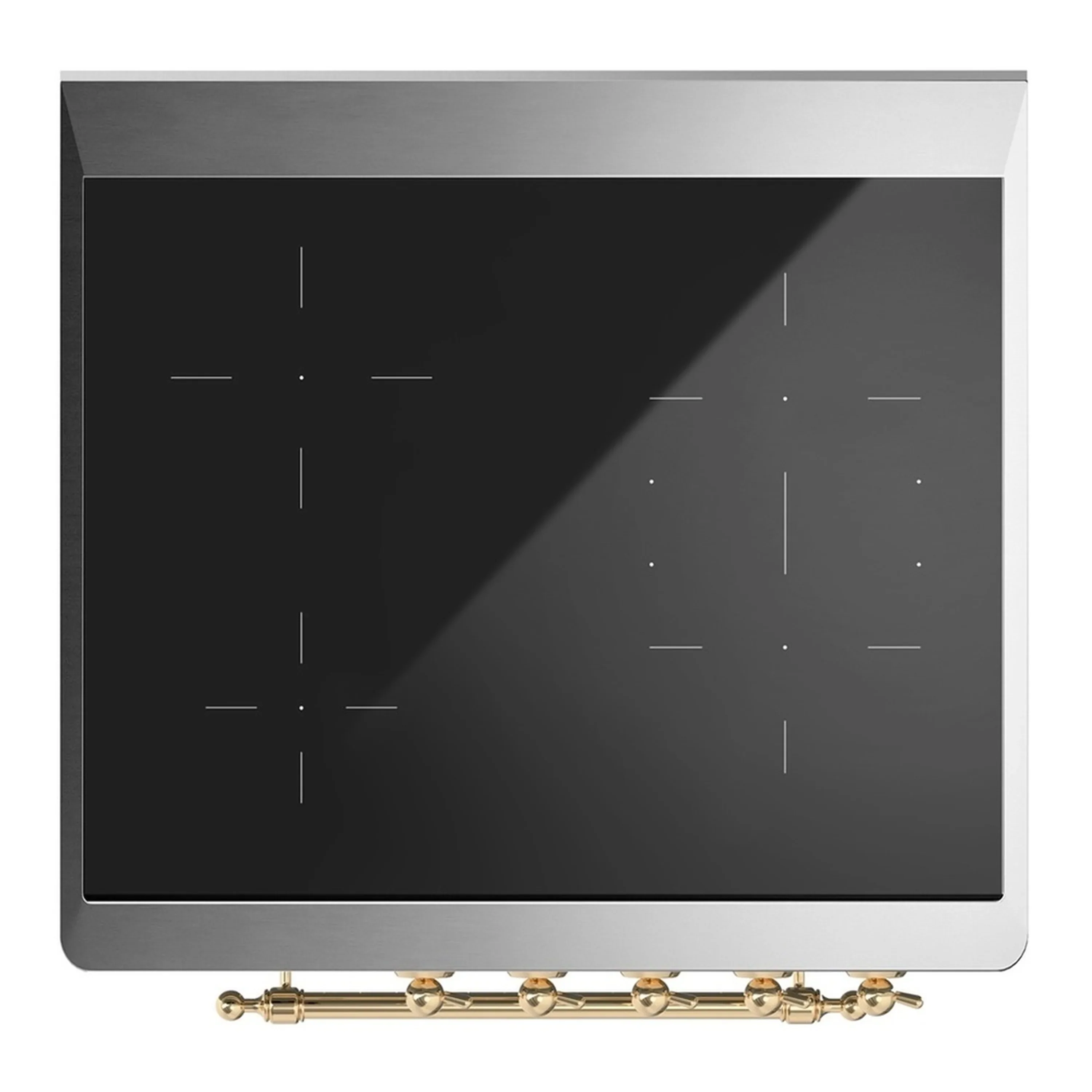 ILVE Majestic III 30-Inch Induction Range with 4 Induction Elements and Triple Glass Door Electric Oven in White with Brass Trim (UMIB30NR3WHG) - Image 2