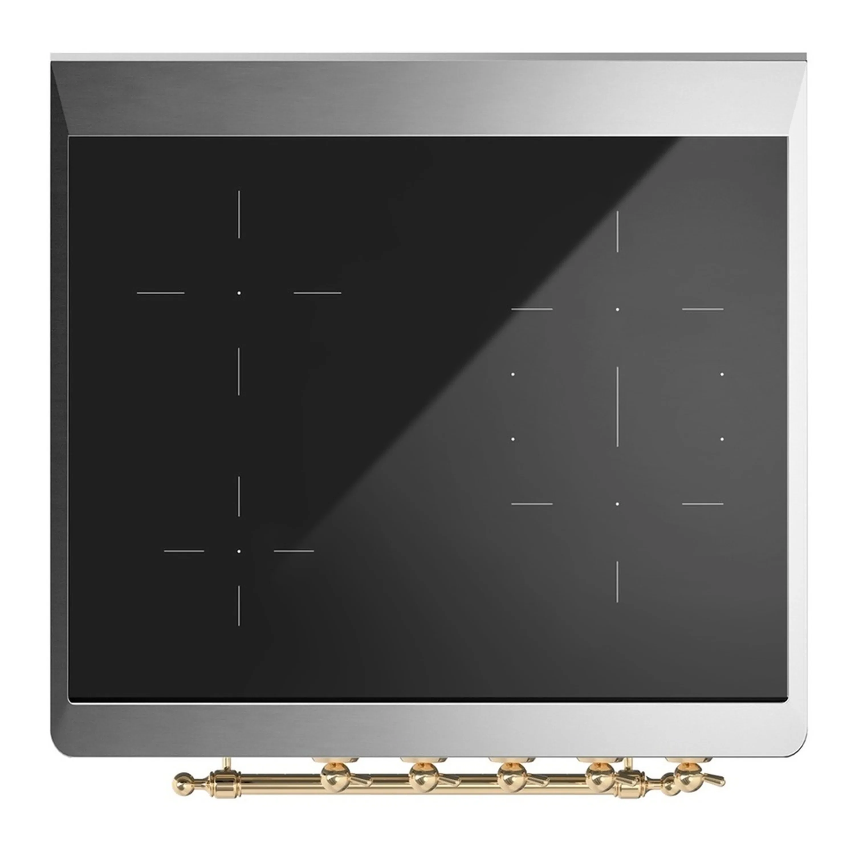 ILVE Majestic III 30-Inch Induction Range with 4 Induction Elements and Solid Door Electric Oven in White with Brass Trim (UMIB30QNR3WHG) - Image 2