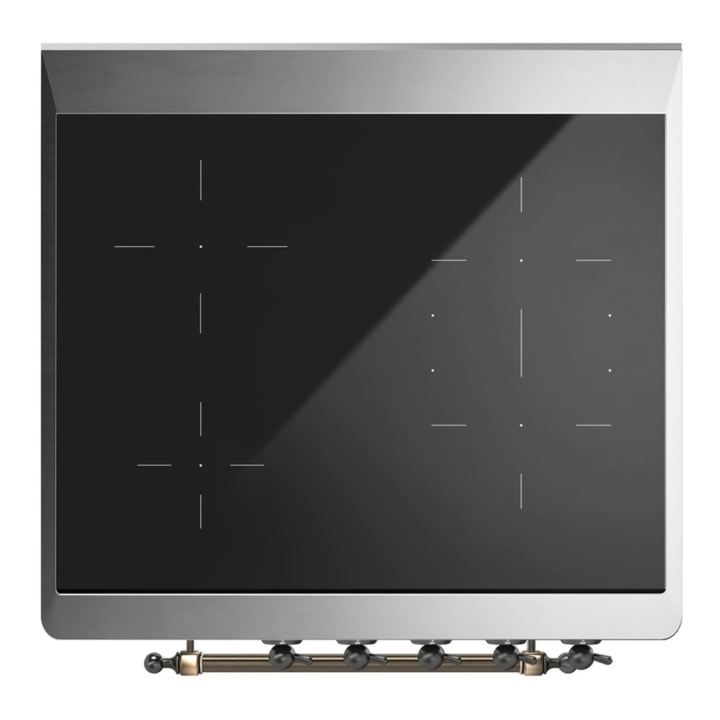 ILVE Majestic III 30-Inch Induction Range with 4 Induction Elements and Solid Door Electric Oven in Emerald Green with Burnished Trim (UMIB30QNR3EGB) - Image 2