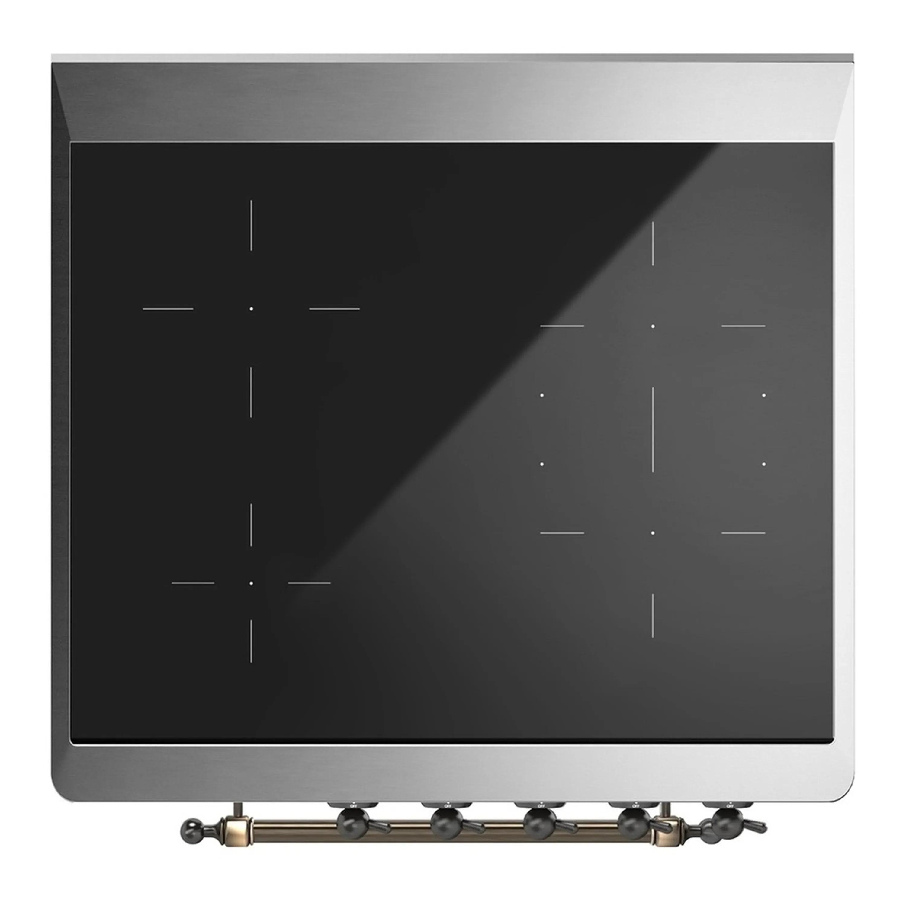 ILVE Majestic III 30-Inch Induction Range with 4 Induction Elements and Solid Door Electric Oven in Mightnight Blue with Burnished Trim (UMIB30QNR3MBB) - Image 2