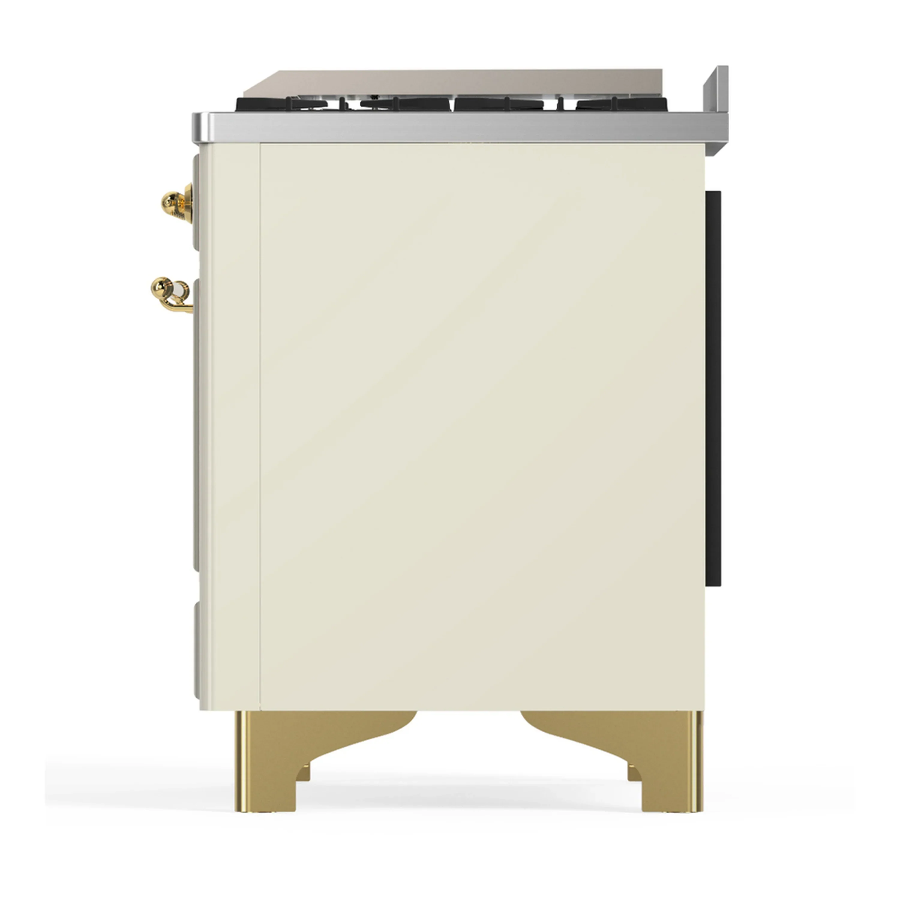 ILVE Majestic III 36-inch Dual Fuel Range with 5 Liquid Propane Burner, Griddle and Triple Glass Door Electric Oven in Antique White with Brass Trim (UM36FNR3AWGLP) - Image 6