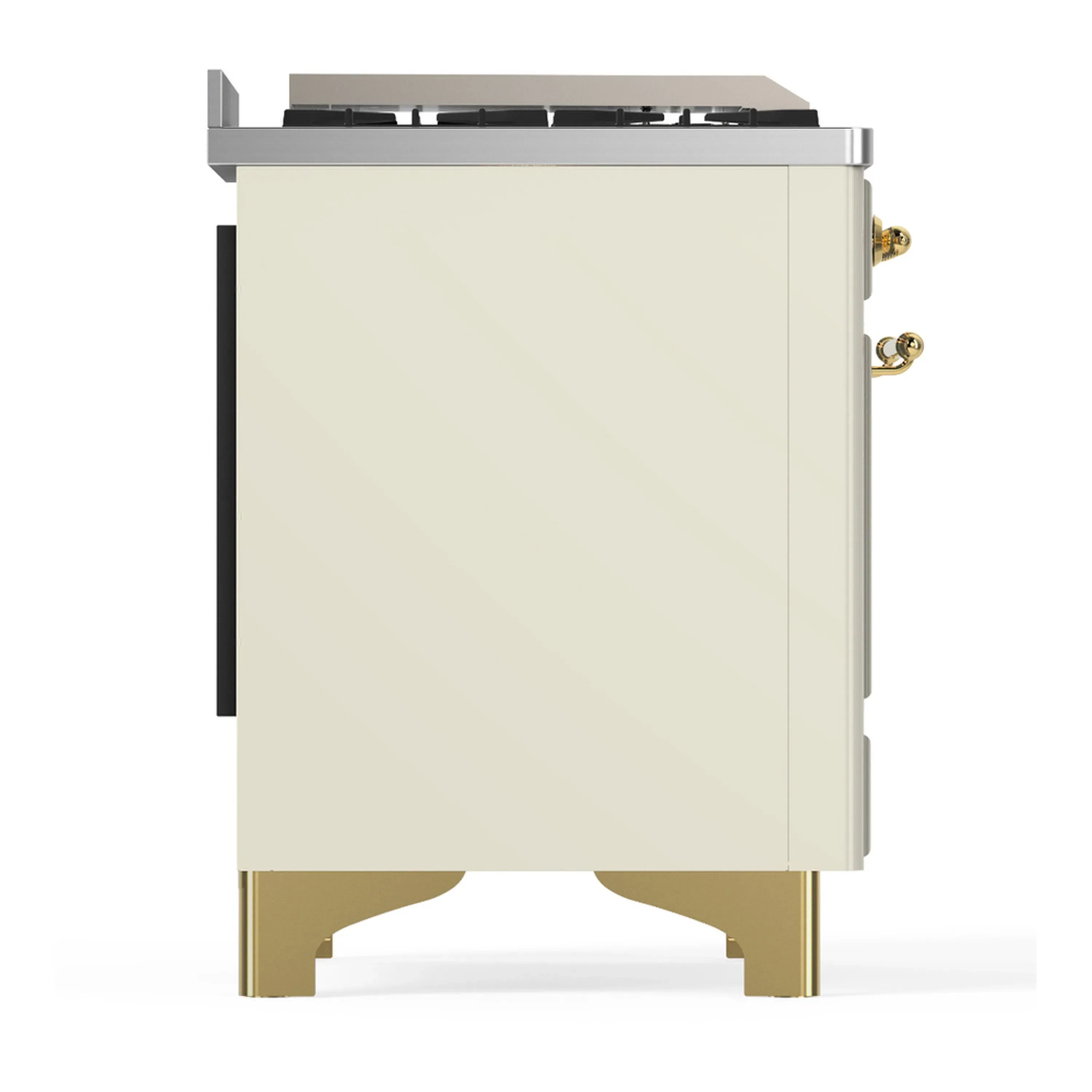 ILVE Majestic III 36-inch Dual Fuel Range with 5 Liquid Propane Burner, Griddle and Solid Door Electric Oven in Antique White with Brass Trim (UM36FQNR3AWGLP) - Image 7