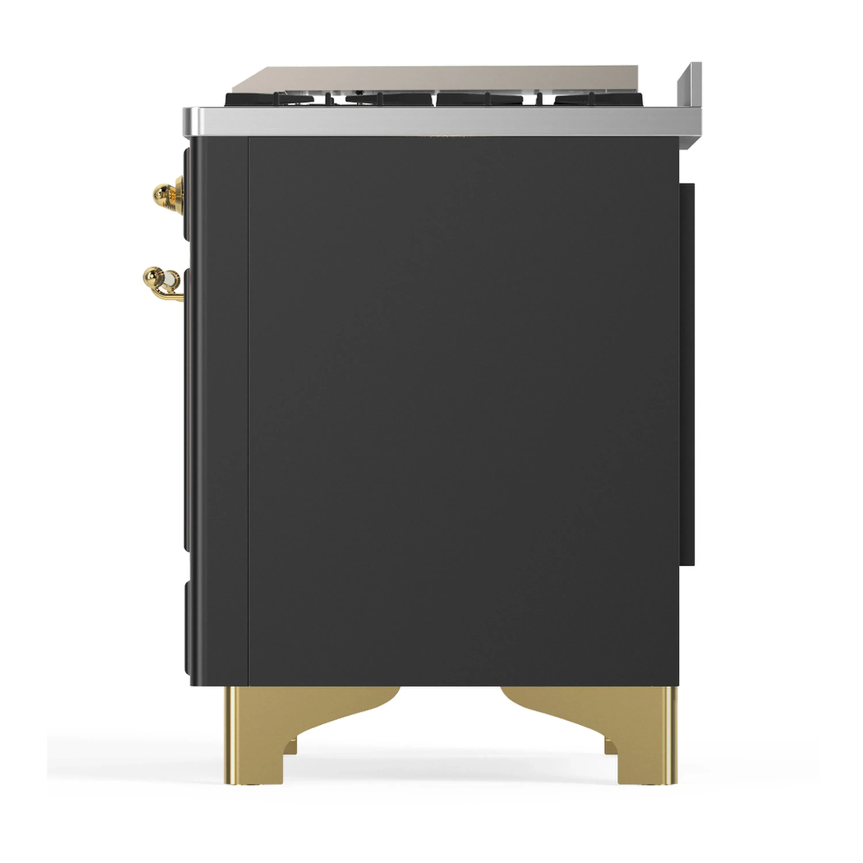 ILVE Majestic III 36-inch Dual Fuel Range with 6 Natural Gas Burner, Griddle and Solid Door Electric Oven in Graphite Matte with Brass Trim (UM36FQNR3MGG) - Image 6