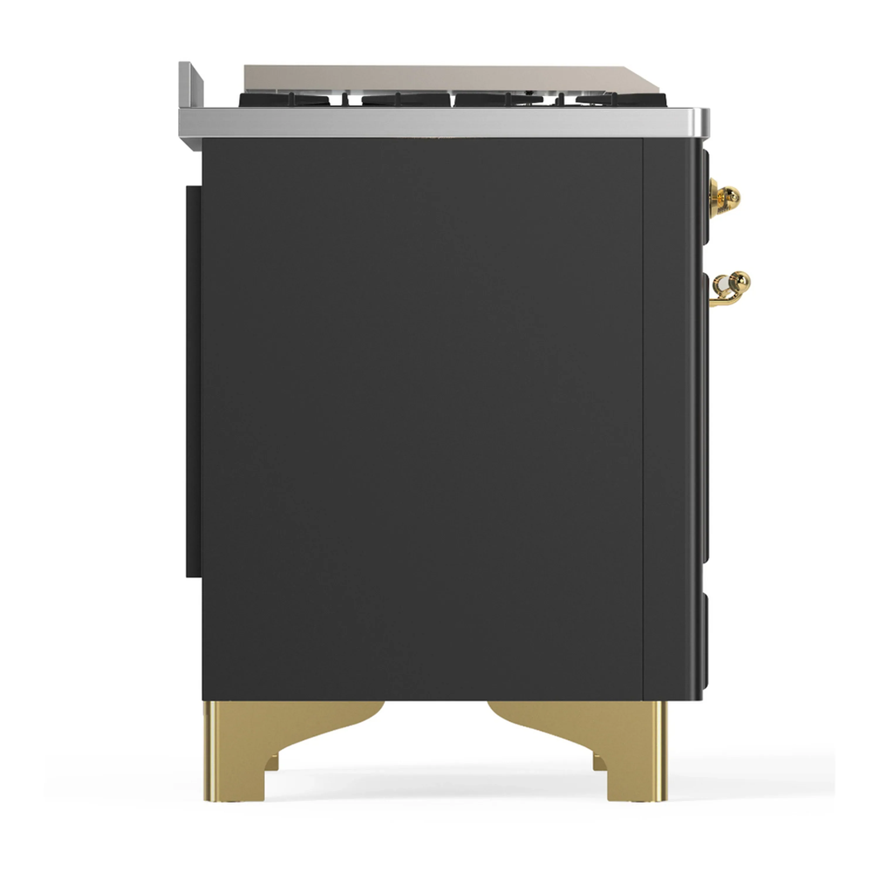 ILVE Majestic III 36-inch Dual Fuel Range with 5 Liquid Propane Burner, Griddle and Solid Door Electric Oven in Graphite Matte with Brass Trim (UM36FQNR3MGGLP) - Image 7