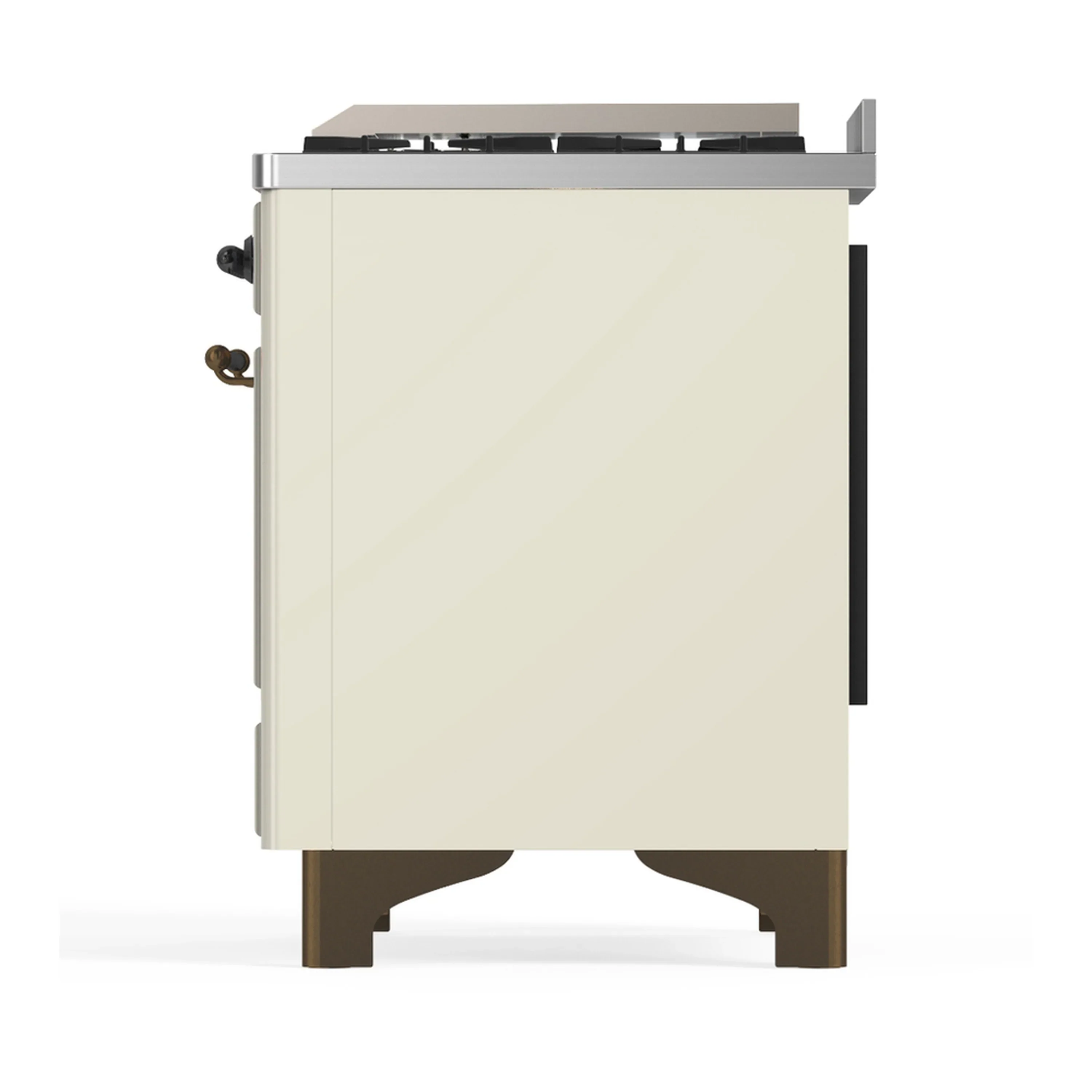 ILVE Majestic III 36-inch Dual Fuel Range with 6 Natural Gas Burner, Griddle and Triple Glass Door Electric Oven in Antique White with Burnished Trim (UM36FNR3AWB) - Image 6