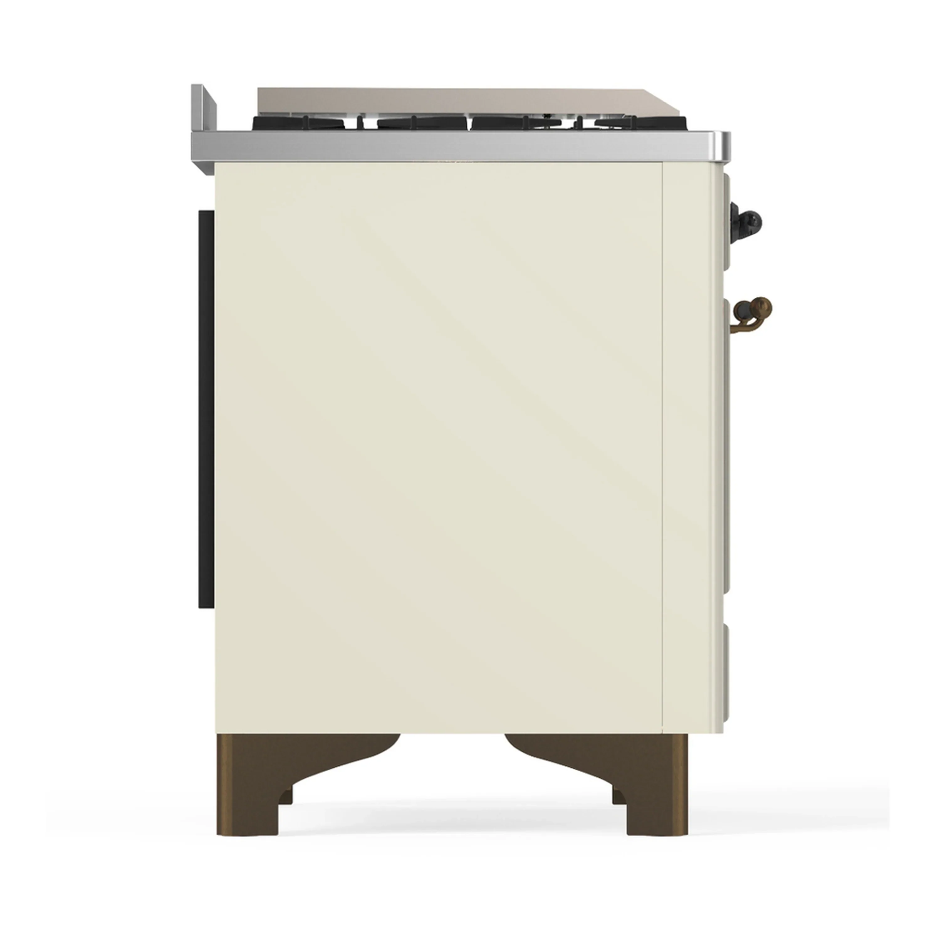 ILVE Majestic III 36-inch Dual Fuel Range with 6 Natural Gas Burner, Griddle and Triple Glass Door Electric Oven in Antique White with Burnished Trim (UM36FNR3AWB) - Image 7