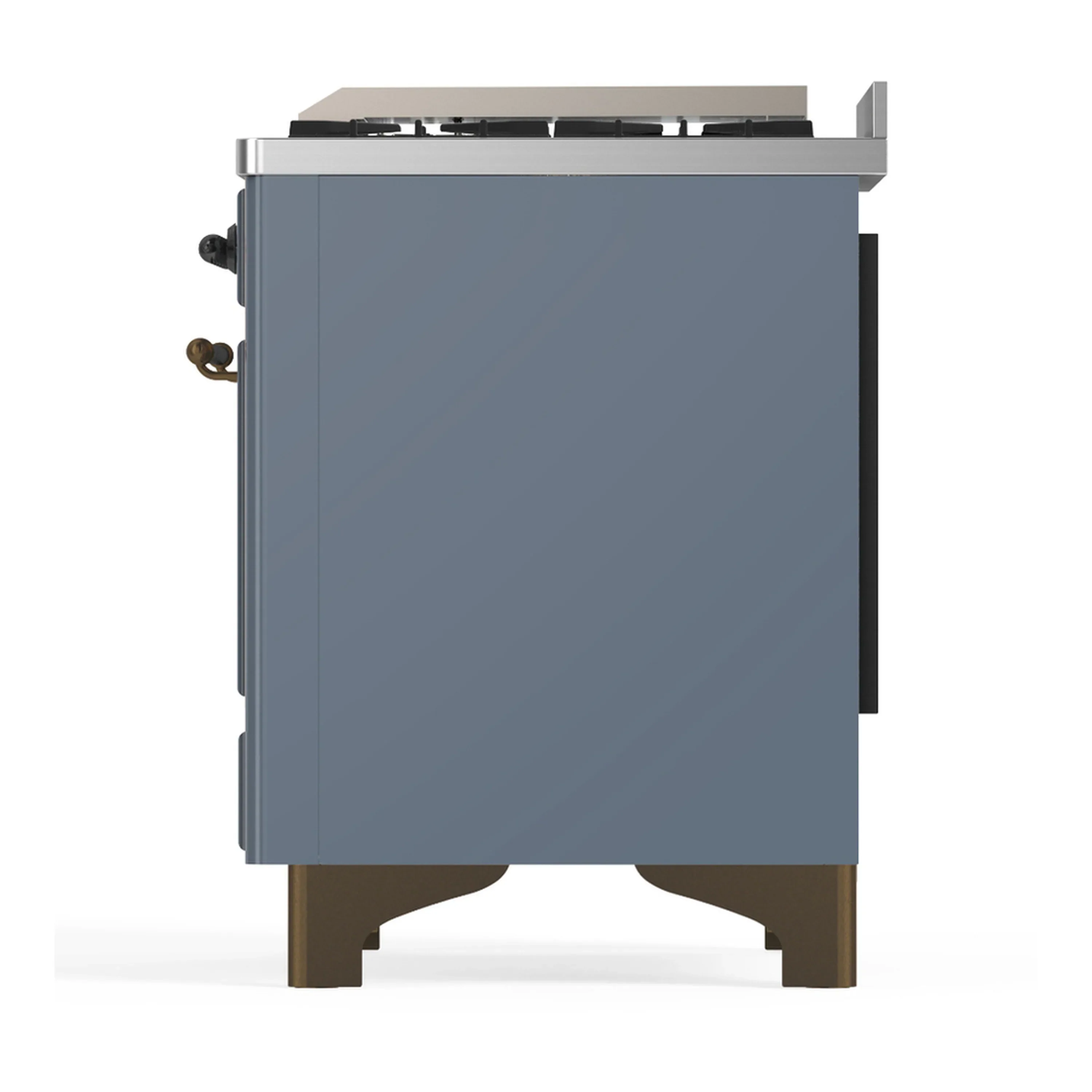 ILVE Majestic III 36-inch Dual Fuel Range with 6 Natural Gas Burner, Griddle and Triple Glass Door Electric Oven in Blue Grey with Burnished Trim (UM36FNR3BGB) - Image 6