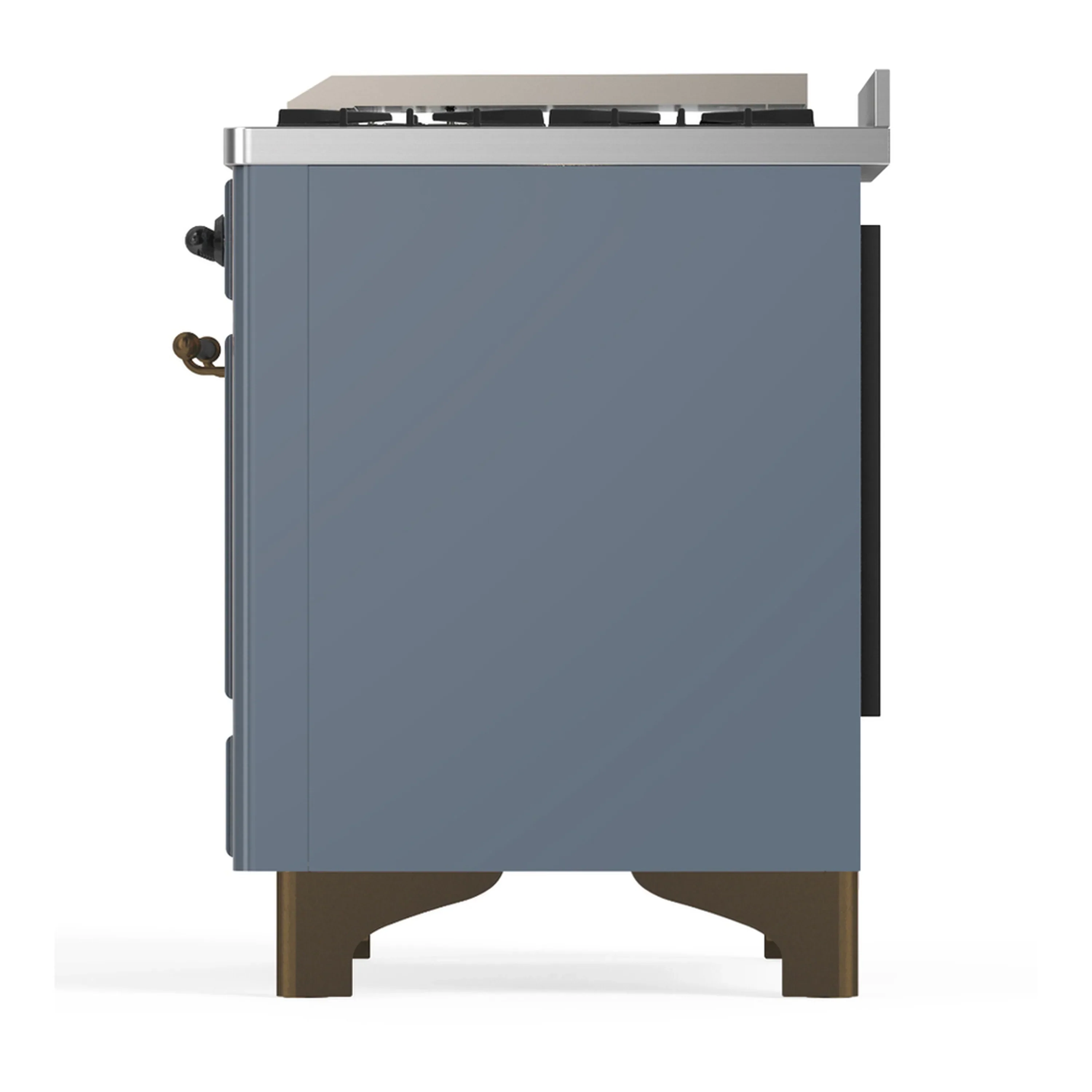 ILVE Majestic III 36-inch Dual Fuel Range with 6 Natural Gas Burner, Griddle and Solid Door Electric Oven in Blue Grey with Burnished Trim (UM36FQNR3BGB) - Image 6