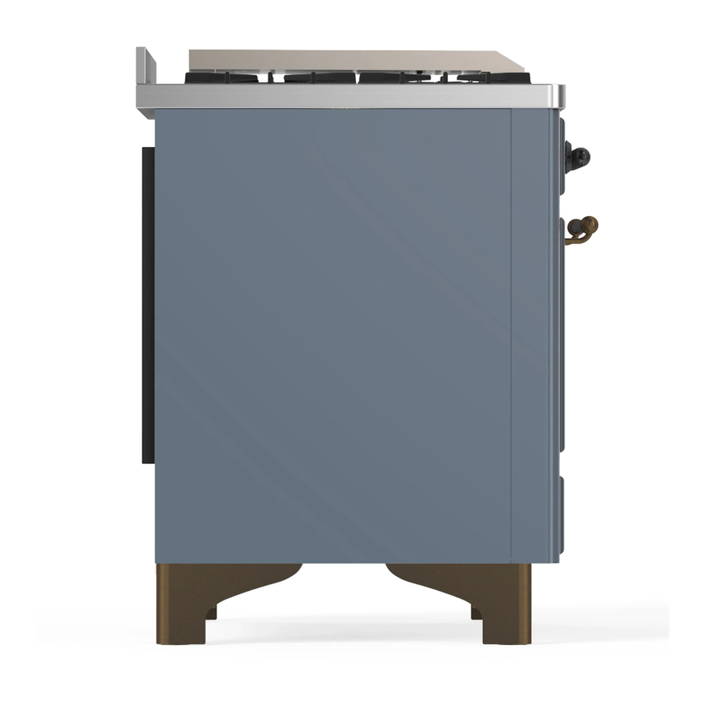 ILVE Majestic III 36-inch Dual Fuel Range with 6 Natural Gas Burner, Griddle and Solid Door Electric Oven in Blue Grey with Burnished Trim (UM36FQNR3BGB) - Image 7
