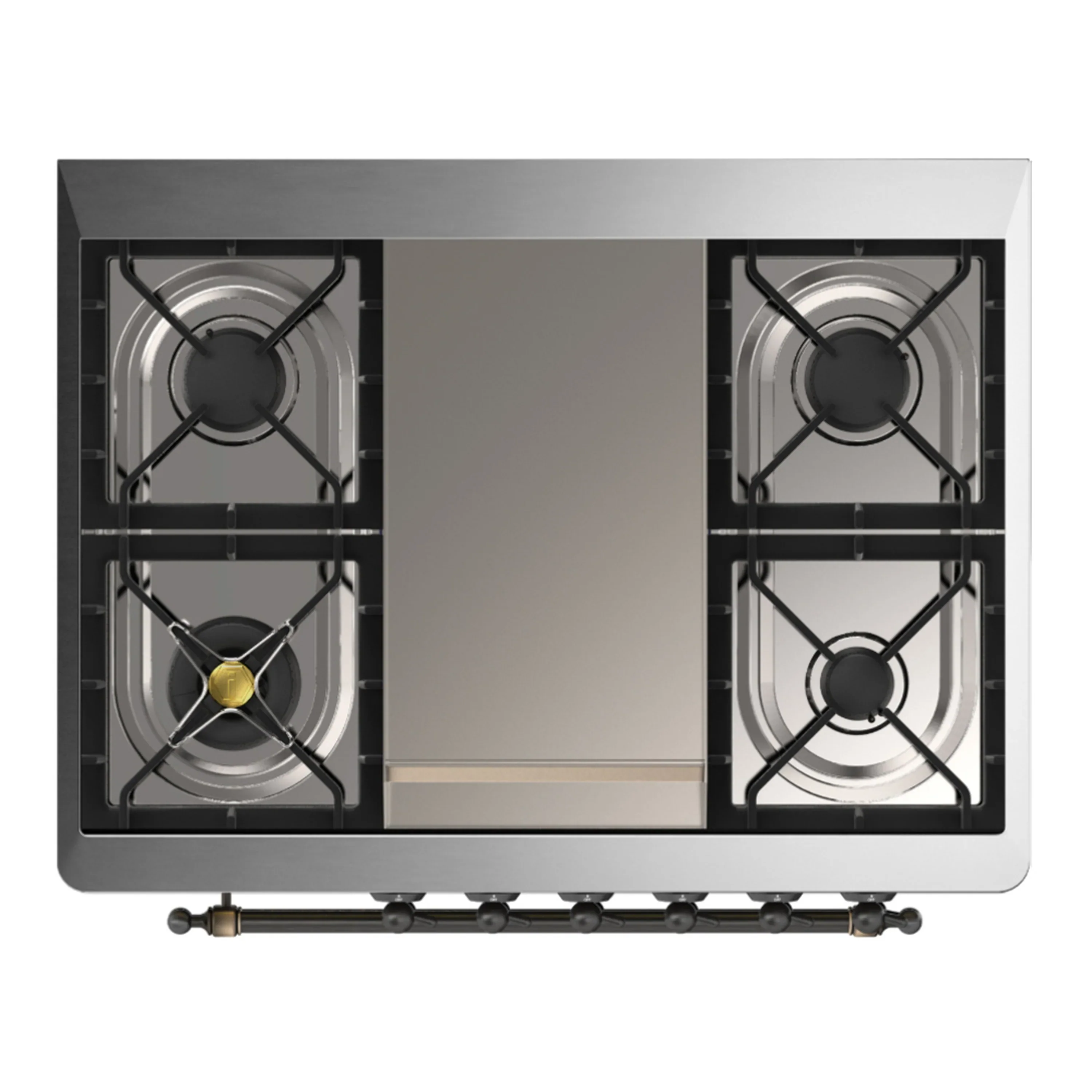 ILVE Majestic III 36-inch Dual Fuel Range with 5 Liquid Propane Burner, Griddle and Triple Glass Door Electric Oven in Burgundy with Burnished Trim (UM36FNR3BUBLP) - Image 2