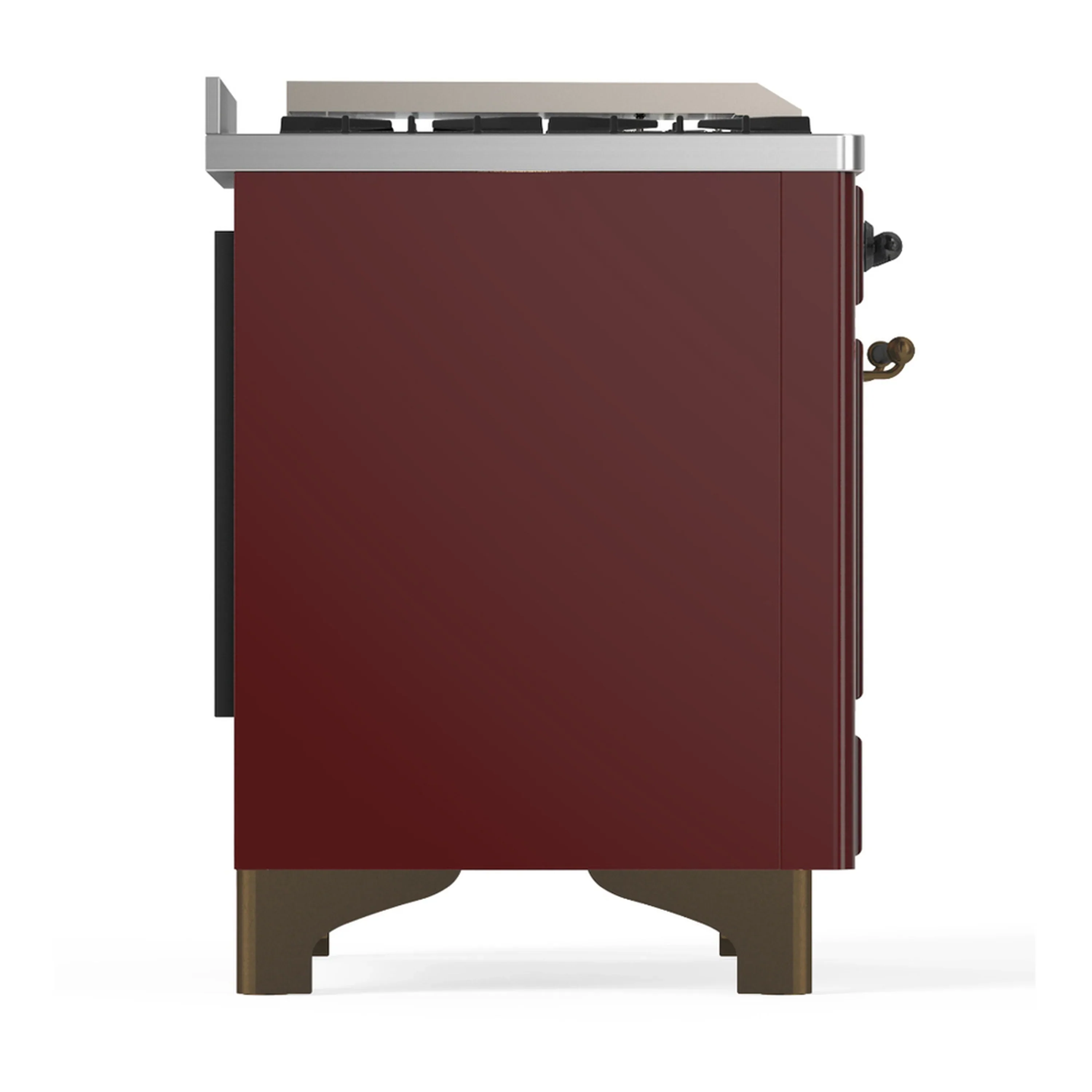 ILVE Majestic III 36-inch Dual Fuel Range with 5 Liquid Propane Burner, Griddle and Triple Glass Door Electric Oven in Burgundy with Burnished Trim (UM36FNR3BUBLP) - Image 7