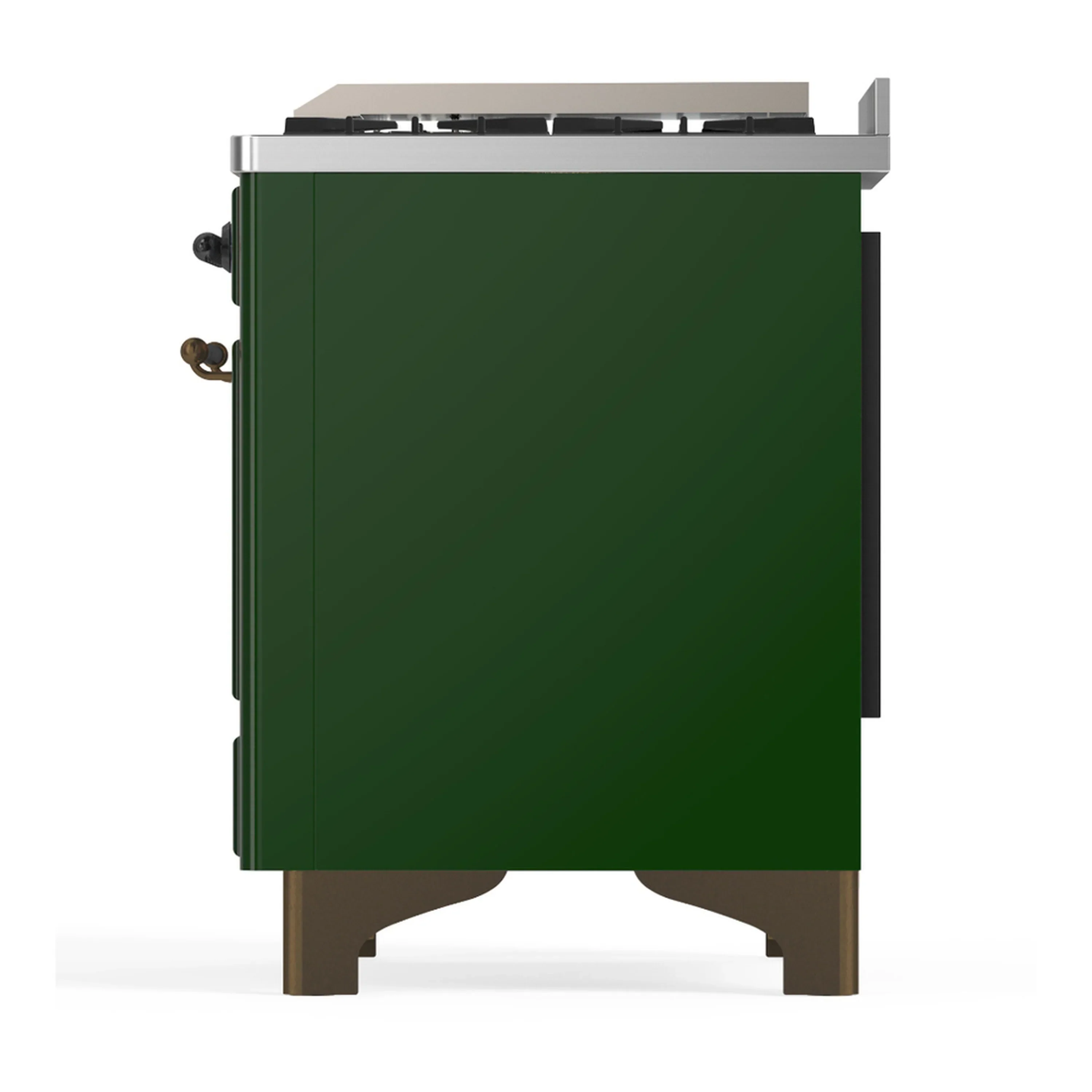 ILVE Majestic III 36-inch Dual Fuel Range with 5 Liquid Propane Burner, Griddle and Triple Glass Door Electric Oven in Emerald Green with Burnished Trim (UM36FNR3EGBLP) - Image 6