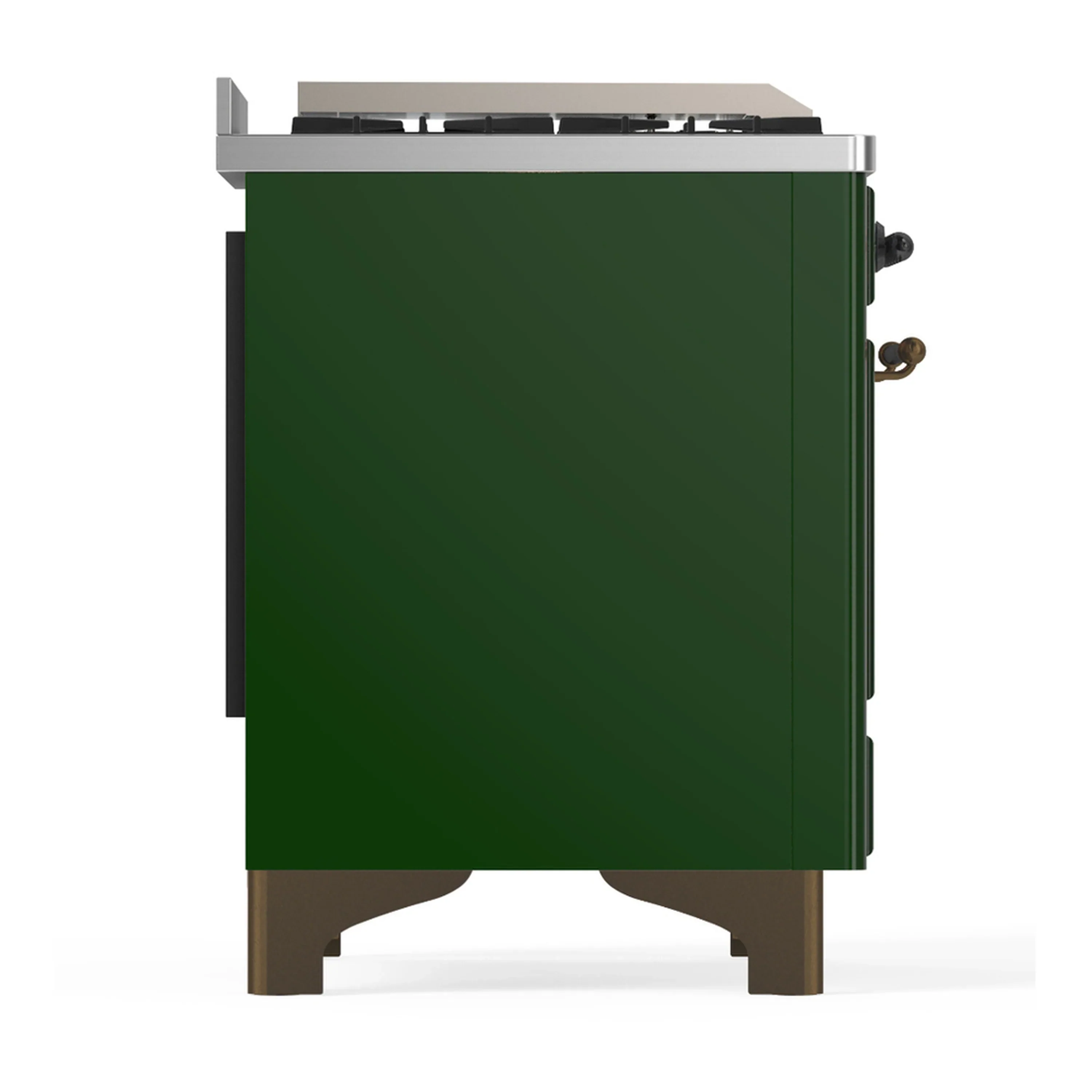 ILVE Majestic III 36-inch Dual Fuel Range with 5 Liquid Propane Burner, Griddle and Triple Glass Door Electric Oven in Emerald Green with Burnished Trim (UM36FNR3EGBLP) - Image 7