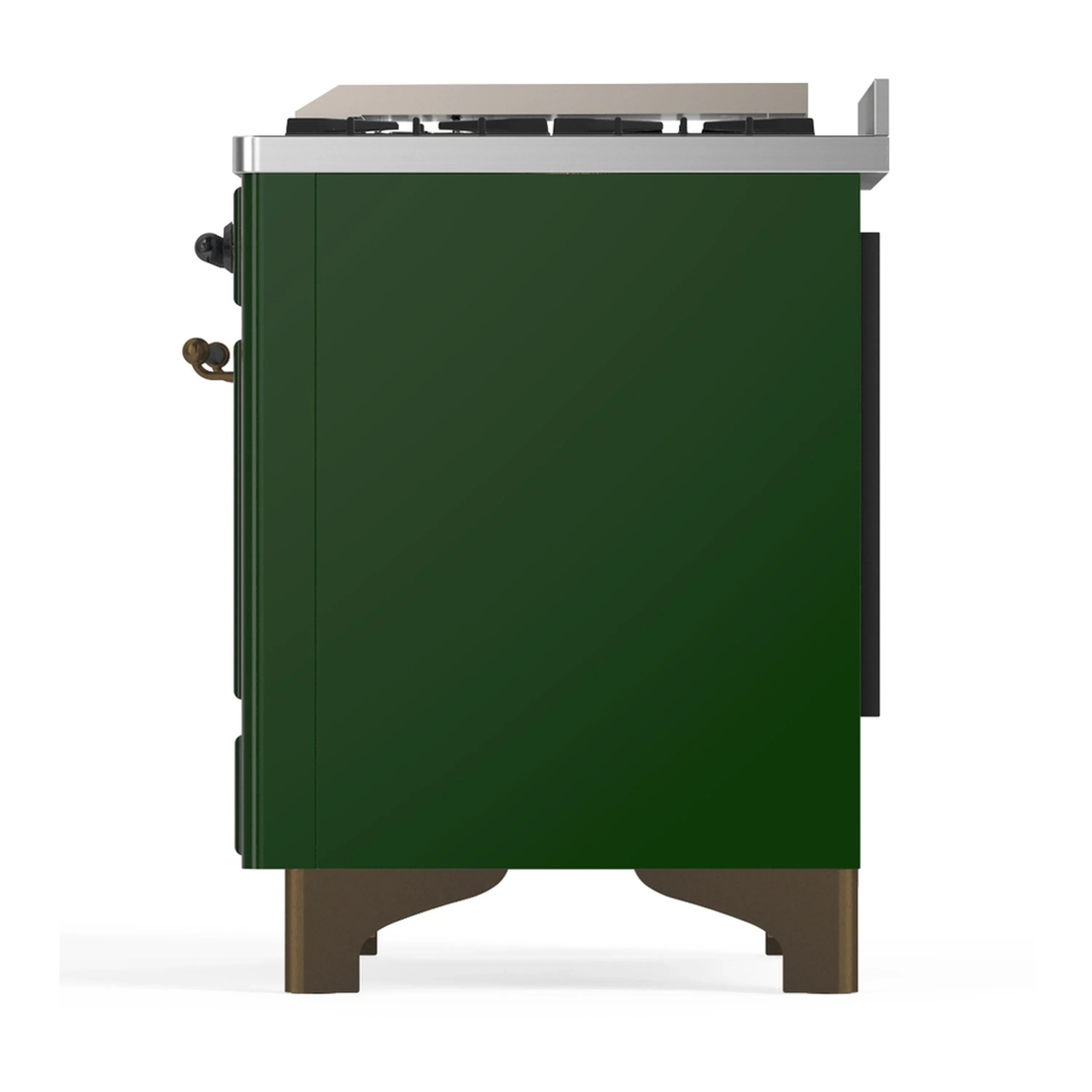 ILVE Majestic III 36-inch Dual Fuel Range with 5 Liquid Propane Burner, Griddle and Solid Door Electric Oven in Emerald Green with Burnished Trim (UM36FQNR3EGBLP) - Image 6