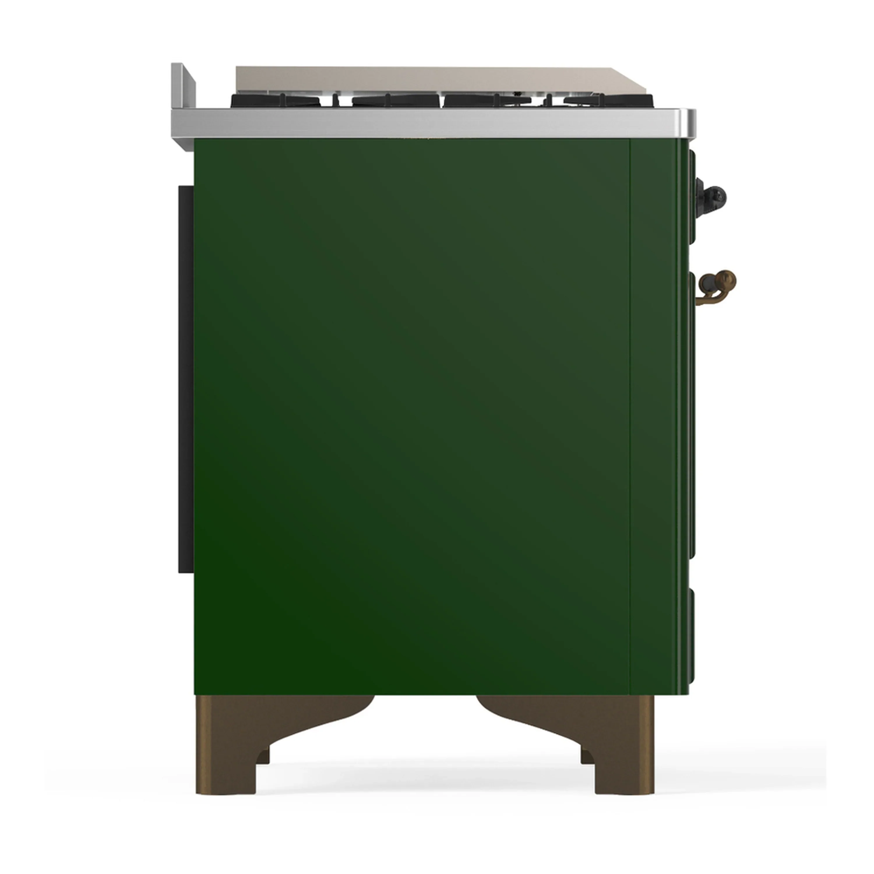 ILVE Majestic III 36-inch Dual Fuel Range with 5 Liquid Propane Burner, Griddle and Solid Door Electric Oven in Emerald Green with Burnished Trim (UM36FQNR3EGBLP) - Image 7