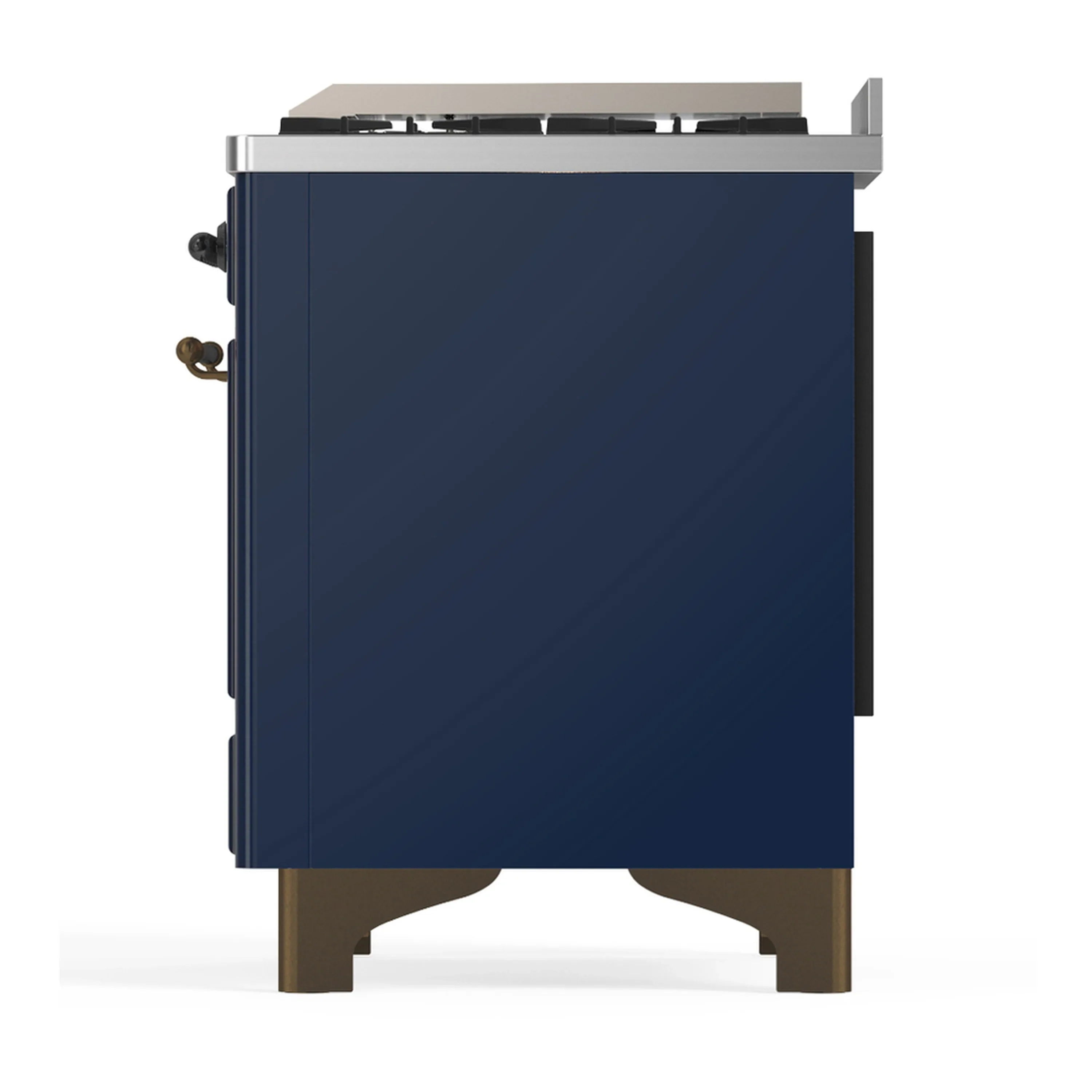 ILVE Majestic III 36-inch Dual Fuel Range with 5 Liquid Propane Burner, Griddle and Solid Door Electric Oven in Midnight Blue with Burnished Trim (UM36FQNR3MBBLP) - Image 6
